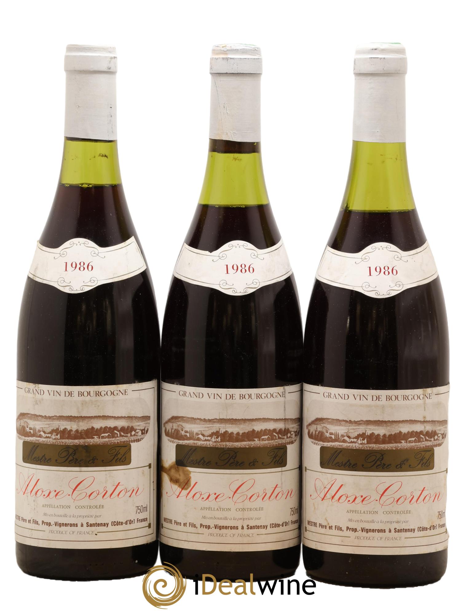 Aloxe-Corton Mestre Père et Fils 1986 - Lot de 3 bouteilles - 0