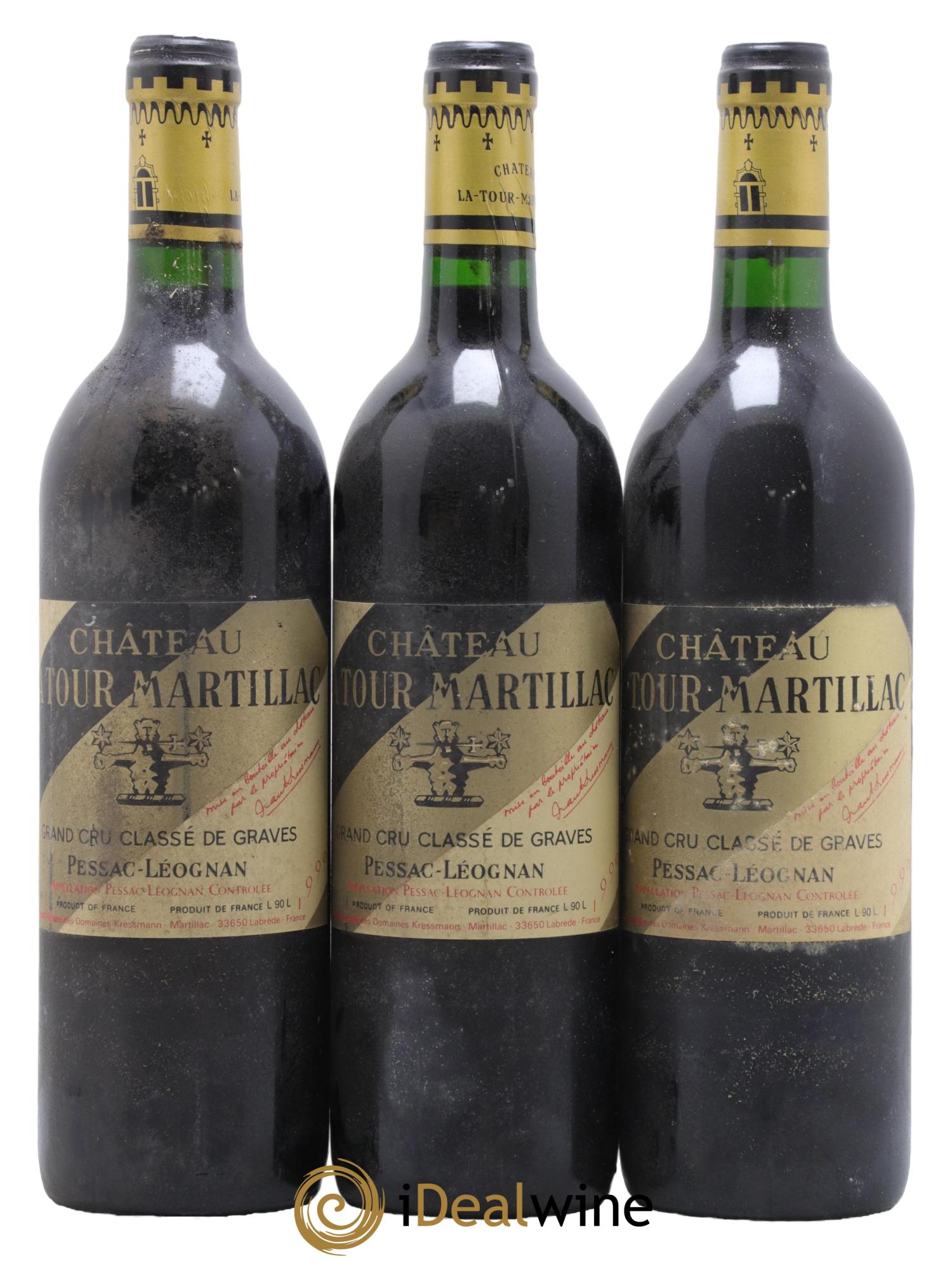 Château Latour-Martillac Cru Classé de Graves 1990 - Lot de 3 bouteilles - 0