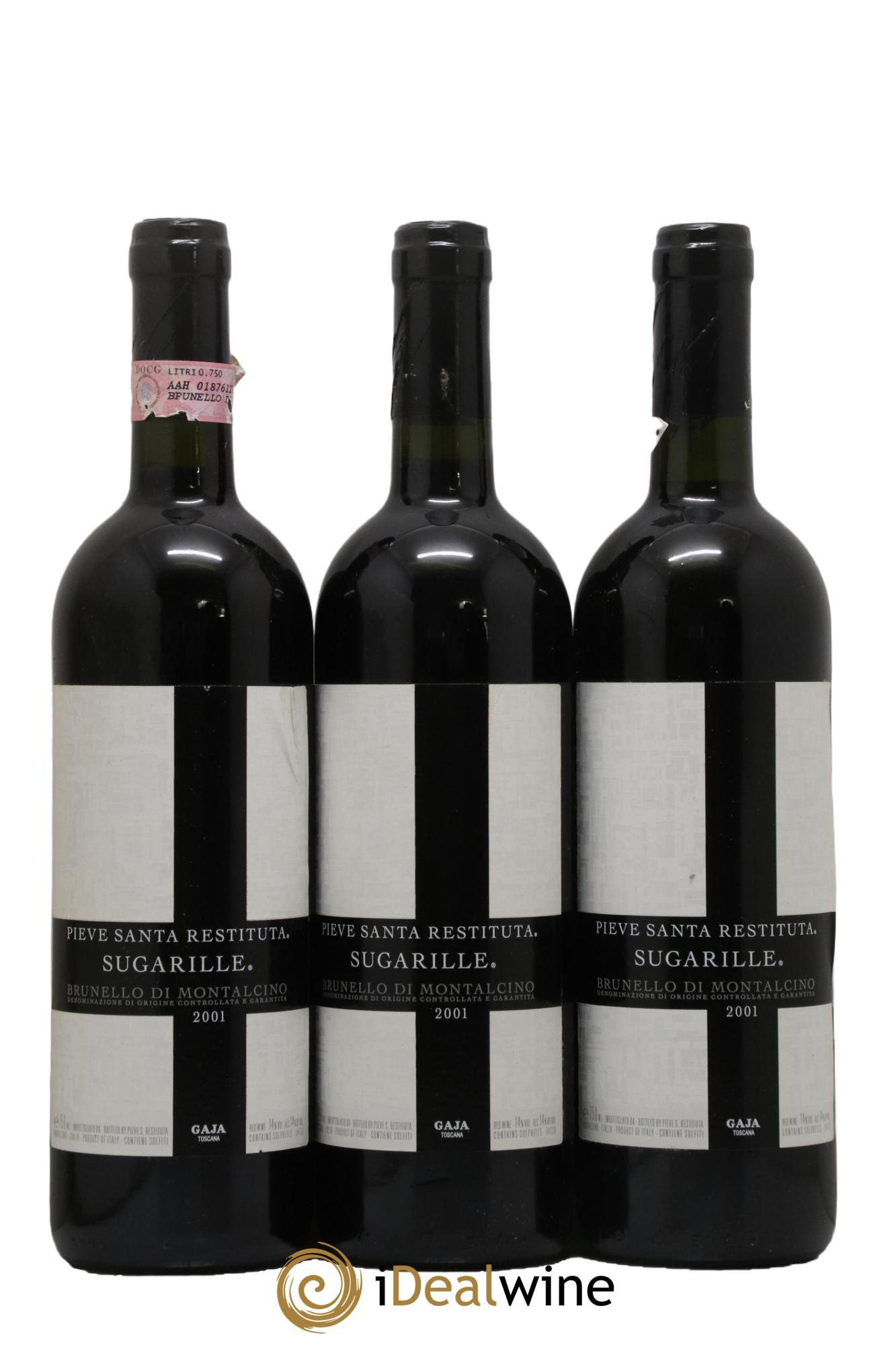 Brunello di Montalcino DOCG Pieve Santa Restituta - Sugarille Angelo Gaja 2001 - Lot of 3 bottles - 0
