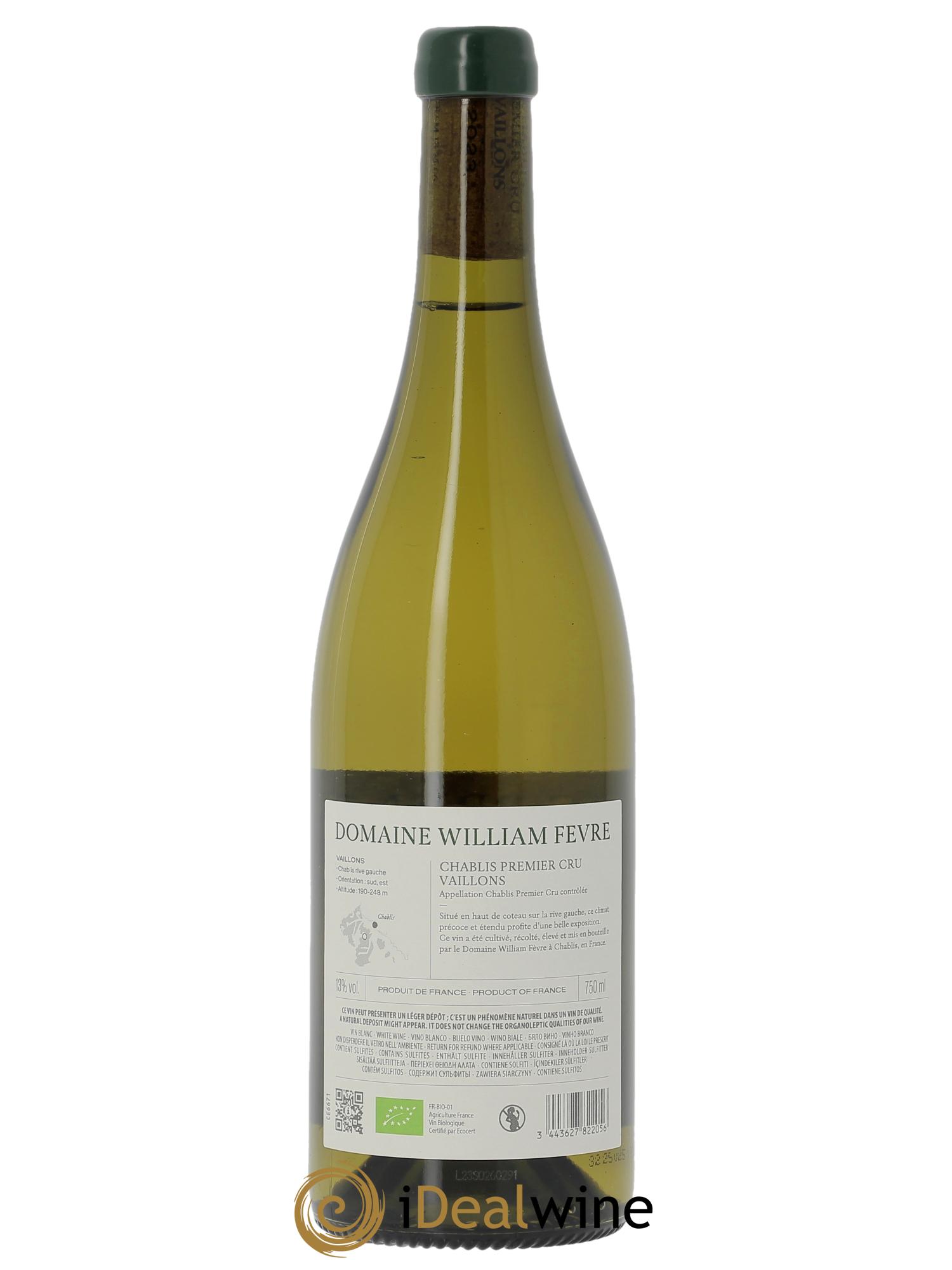 Chablis 1er Cru Vaillons William Fèvre 2023 - Lot de 1 bouteille - 1