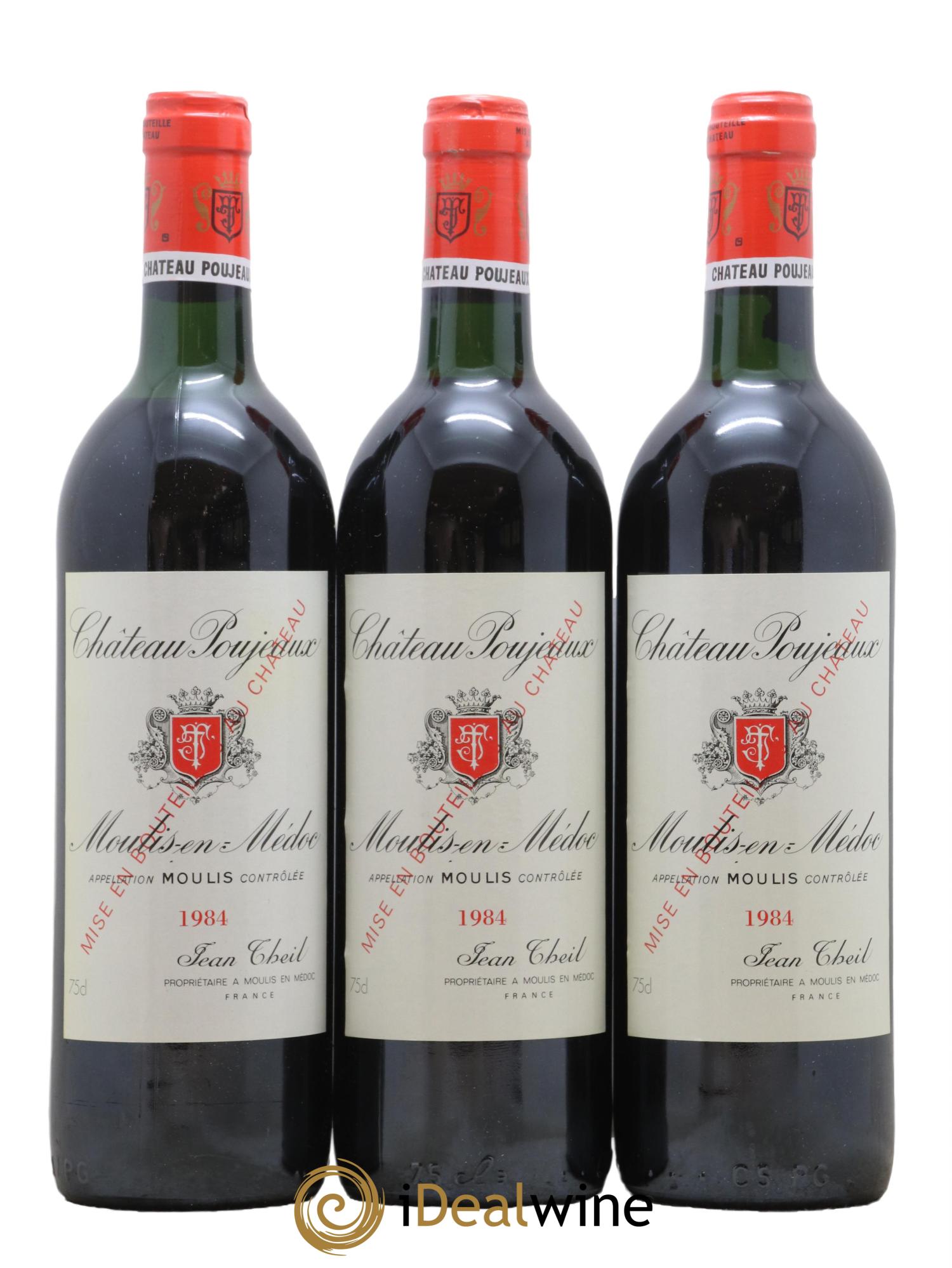 Château Poujeaux 1984 - Lot de 3 bouteilles - 0
