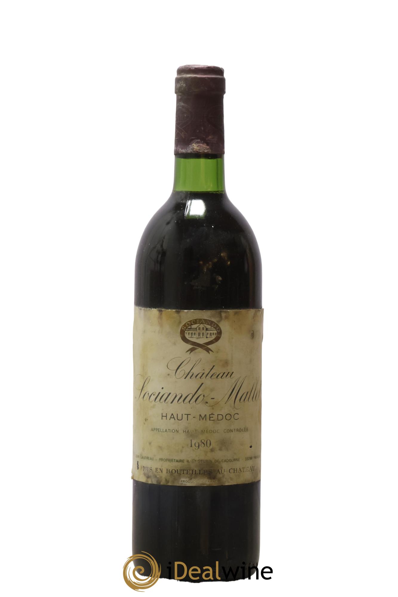 Château Sociando Mallet 1980 - Lot de 1 bouteille - 0