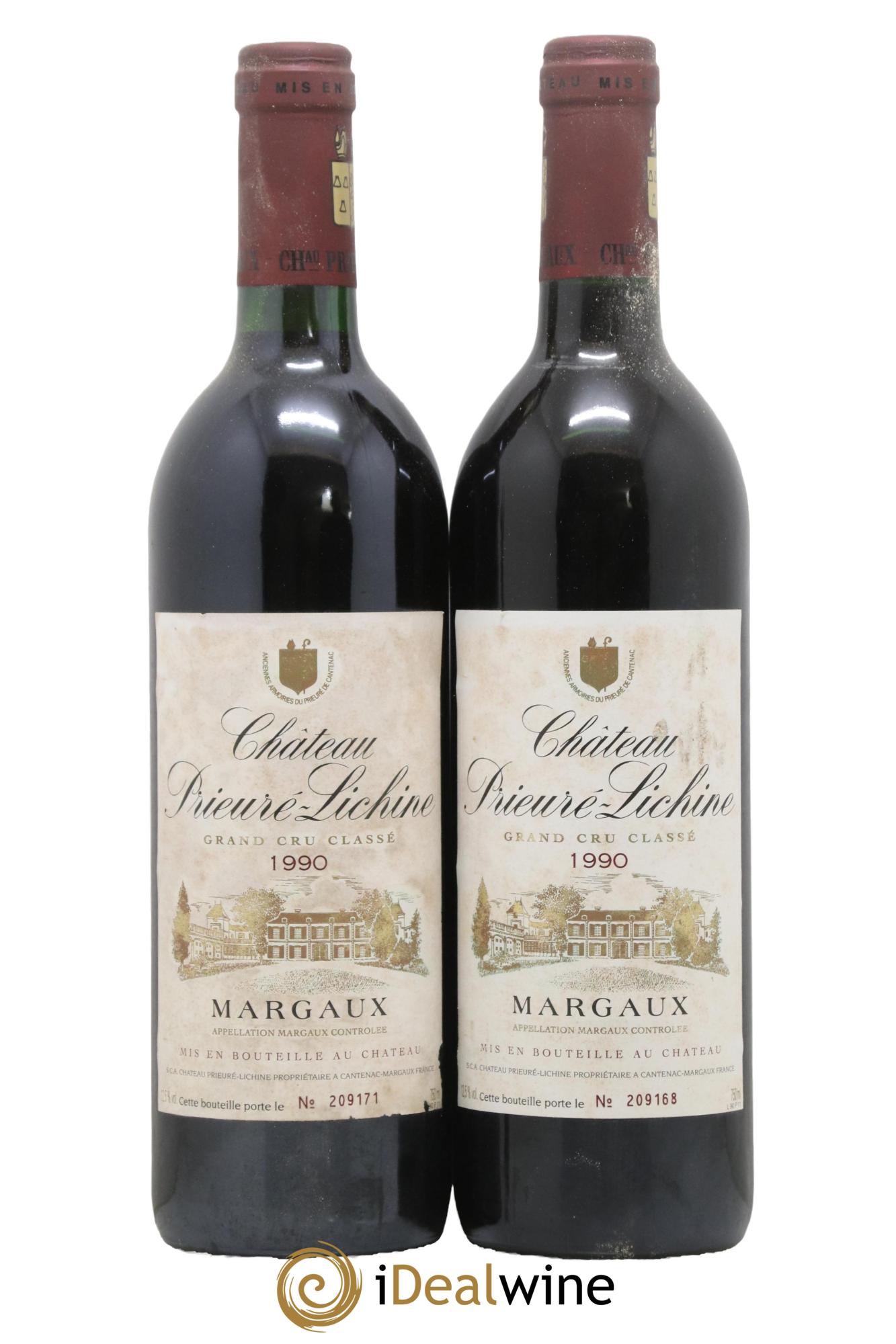 Château Prieuré Lichine 4ème Grand Cru Classé 1990 - Lot de 2 bouteilles - 0