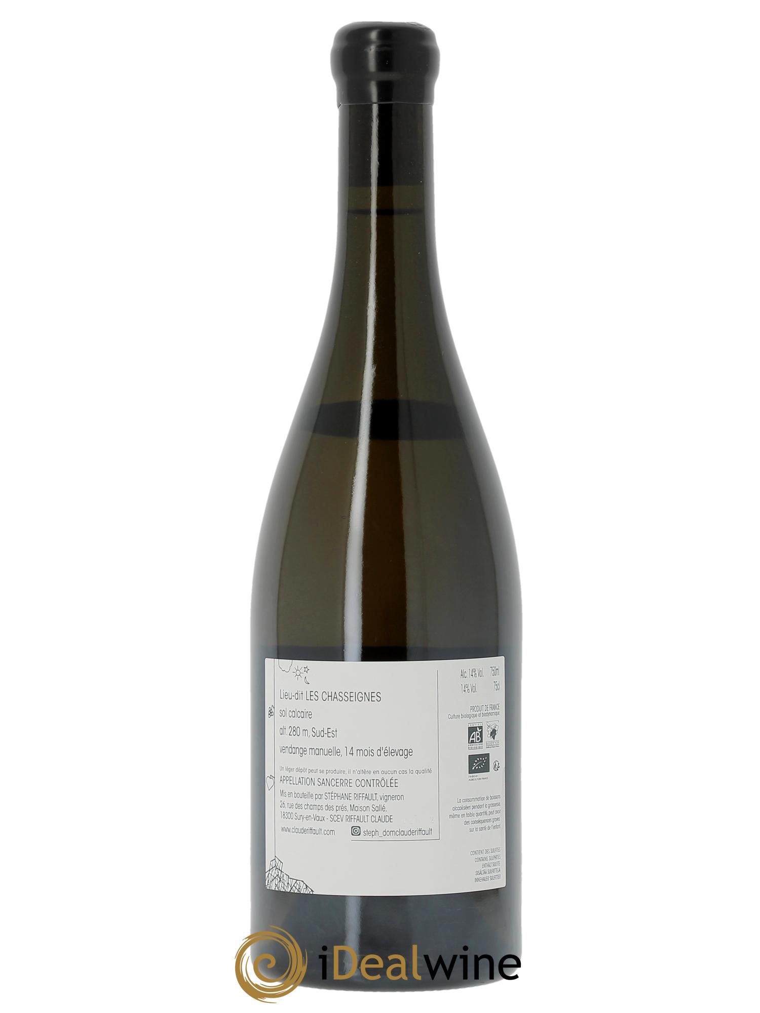 Sancerre Les Chasseignes Claude Riffault  2023 - Lot de 1 bouteille - 1