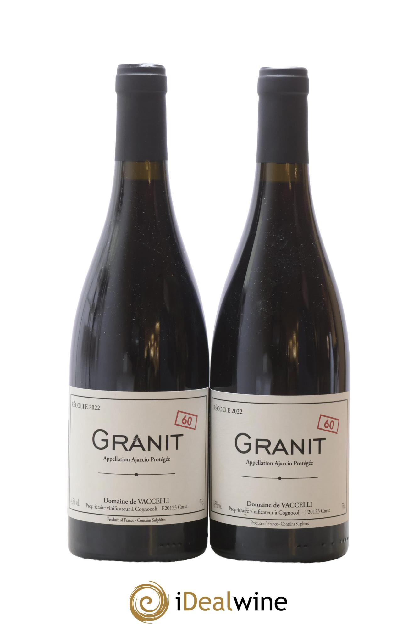 Ajaccio Granit 60 Vaccelli 2022 - Posten von 2 Flaschen - 0