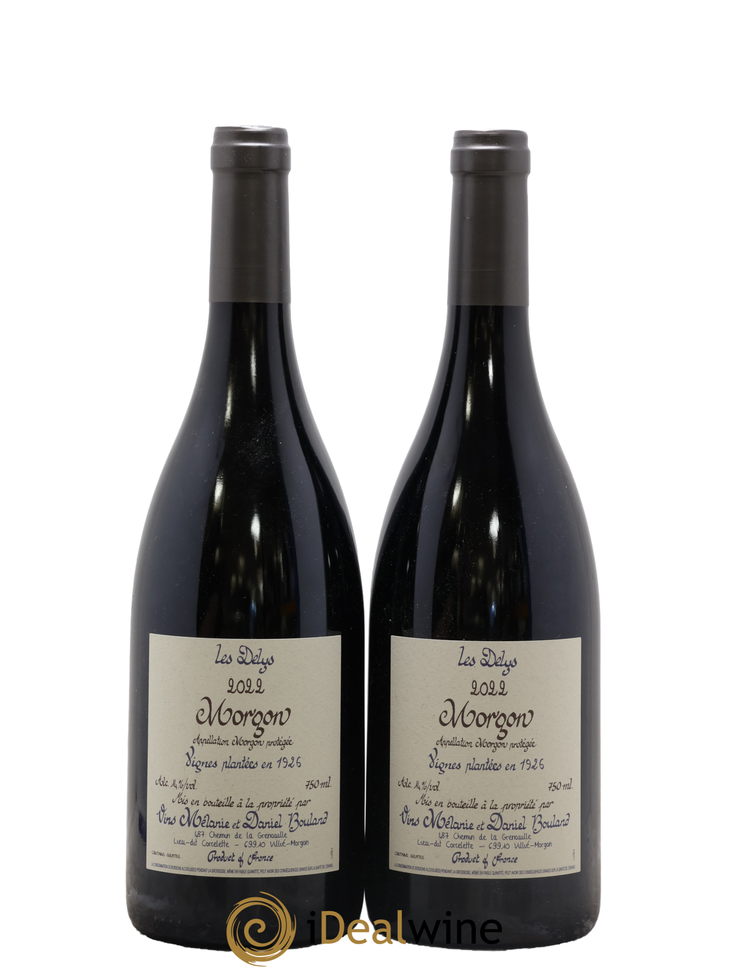 Morgon Les Delys Vielles Vignes de 1926 Daniel Bouland (Domaine) 2022 - Lot of 2 bottles - 0