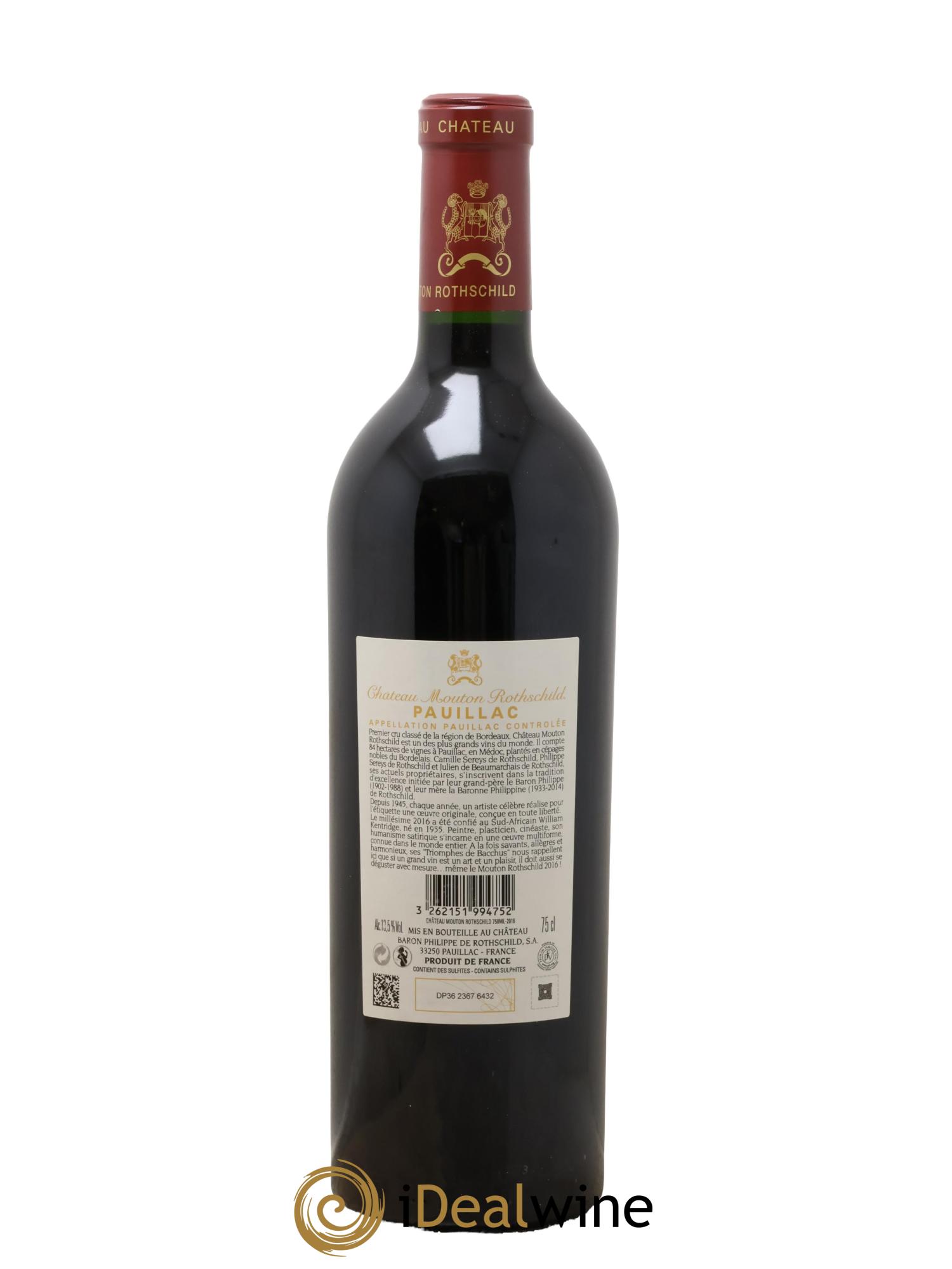 Château Mouton Rothschild 1er Grand Cru Classé 2016 - Posten von 1 Flasche - 2