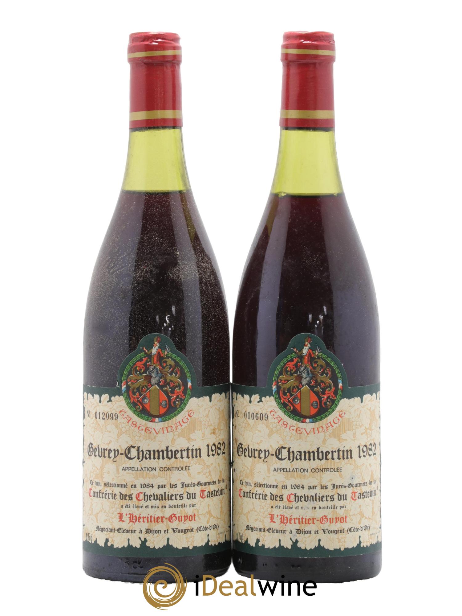 Gevrey-Chambertin Tastevinage L Heritier Guyot 1982 - Lot de 2 bouteilles - 0