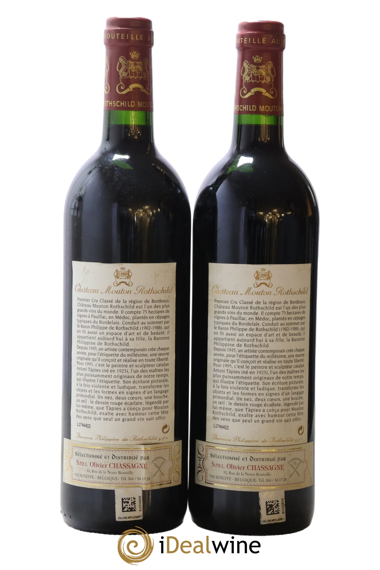 Château Mouton Rothschild 1er Grand Cru Classé 1995 - Lot of 2 bottles - 1