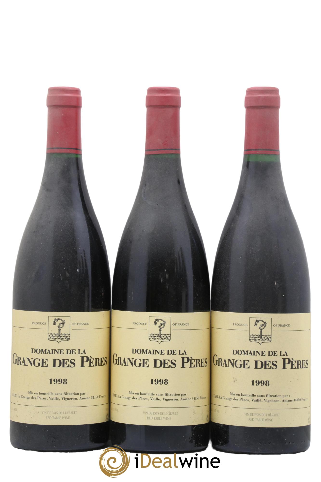 Pays d'Hérault Grange des Pères Laurent Vaillé 1998 - Lot de 3 bouteilles - 0