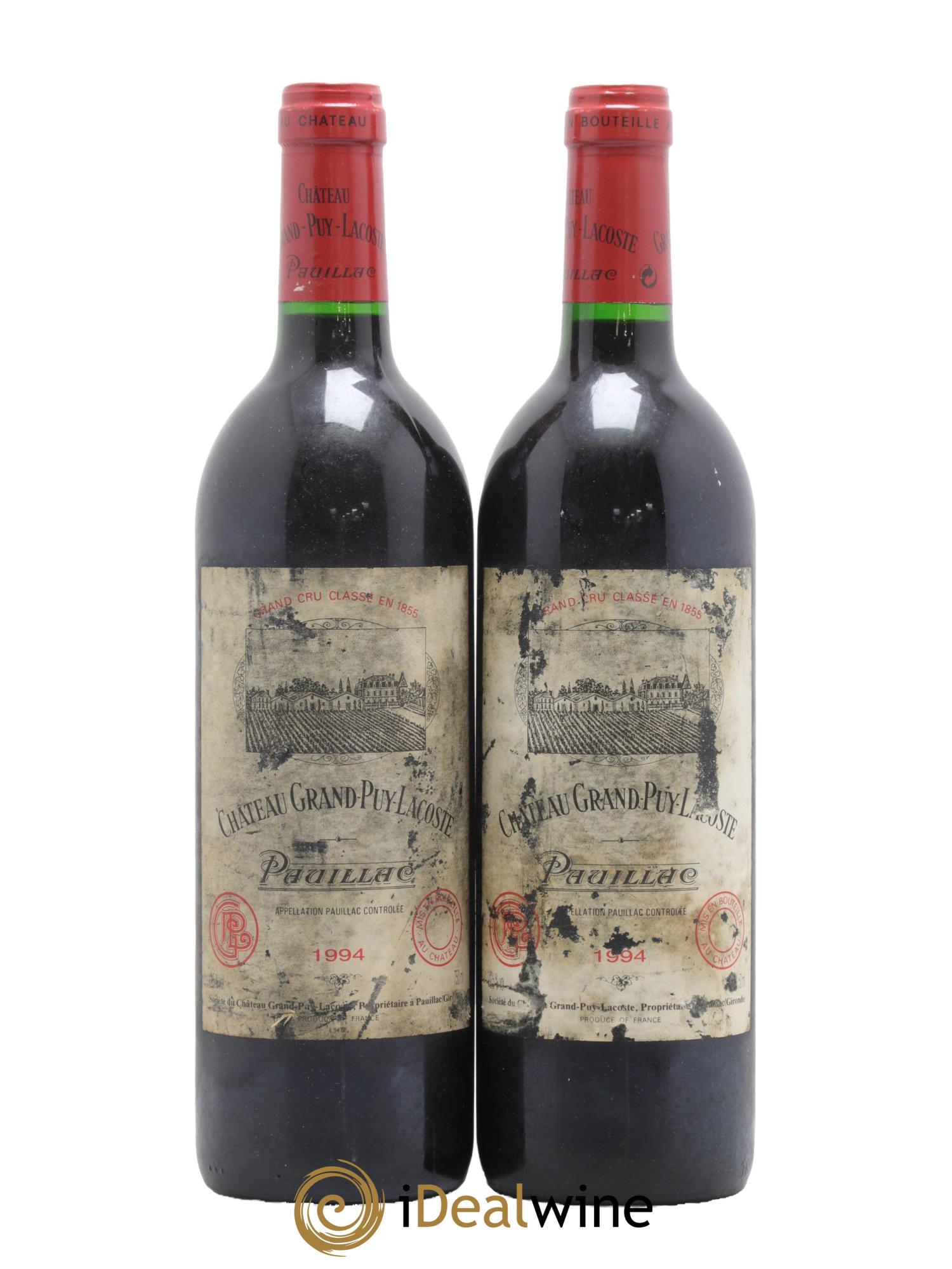 Château Grand Puy Lacoste 5ème Grand Cru Classé 1994 - Lot de 2 bouteilles - 0