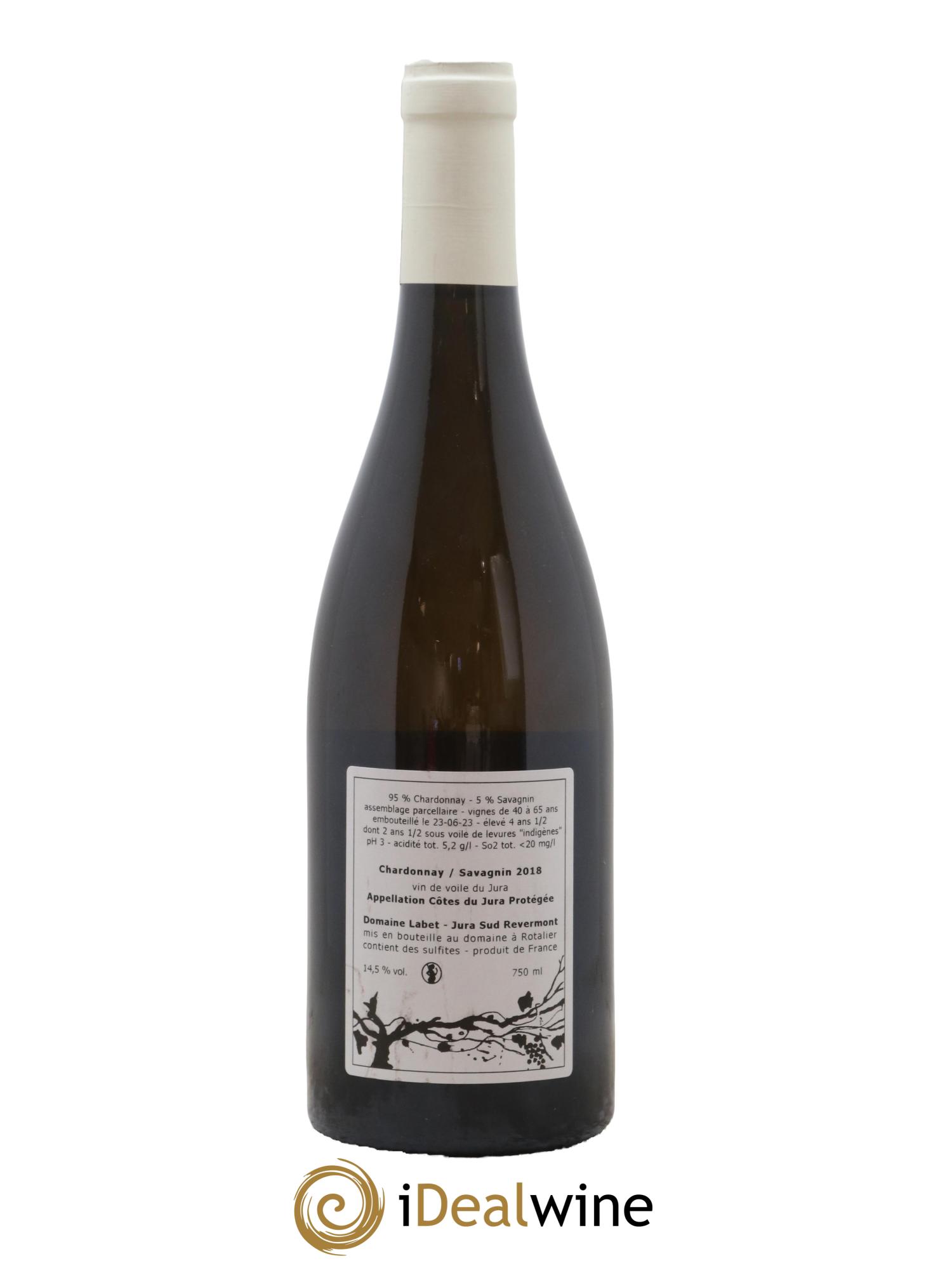 Côtes du Jura Vin de Voile Chardonnay-Savagnin cuvée de garde Romain - Julien  - Charline Labet 2018 - Lot de 1 bouteille - 1