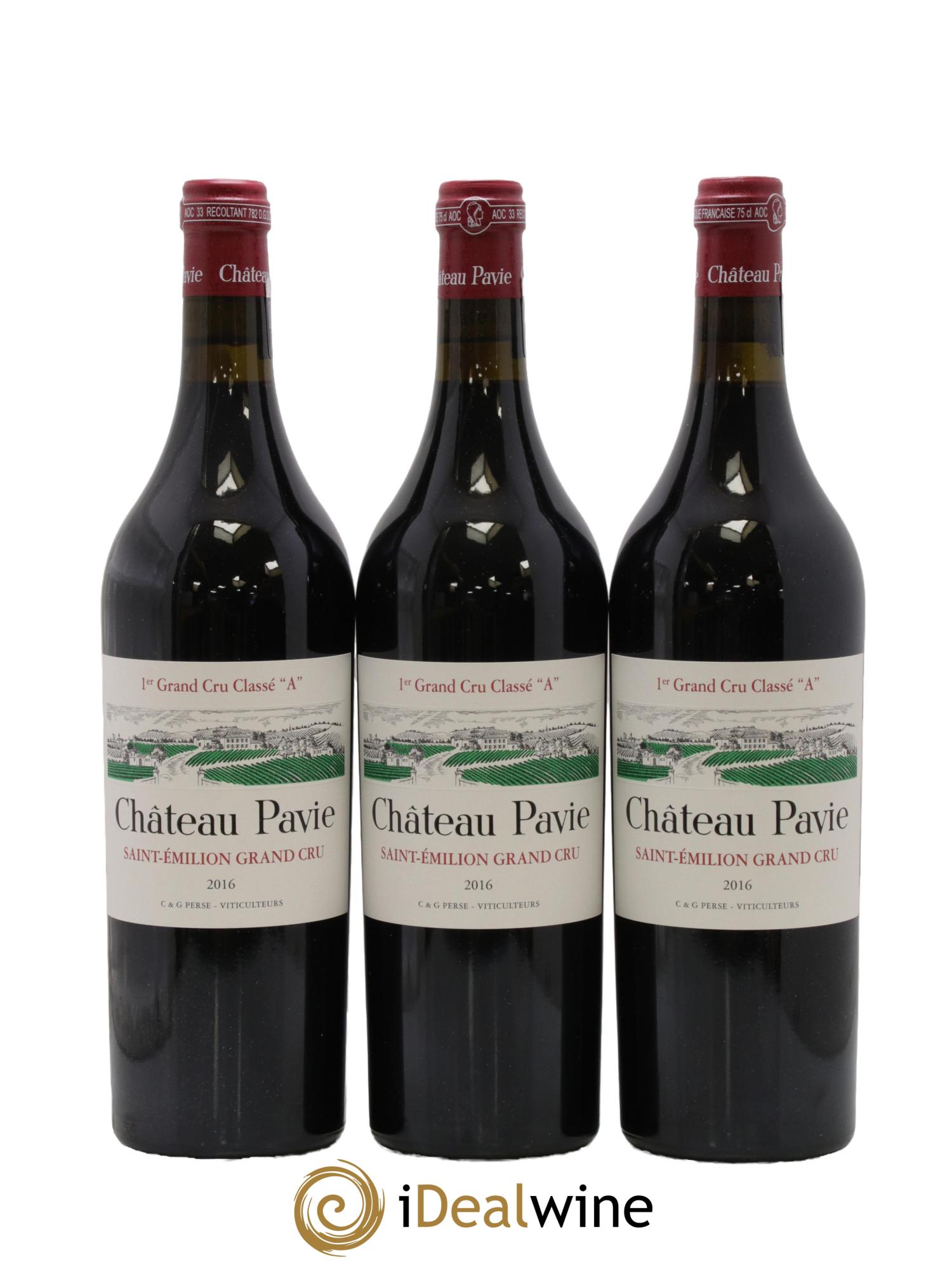 Château Pavie 1er Grand Cru Classé A 2016 - Lot of 3 bottles - 0