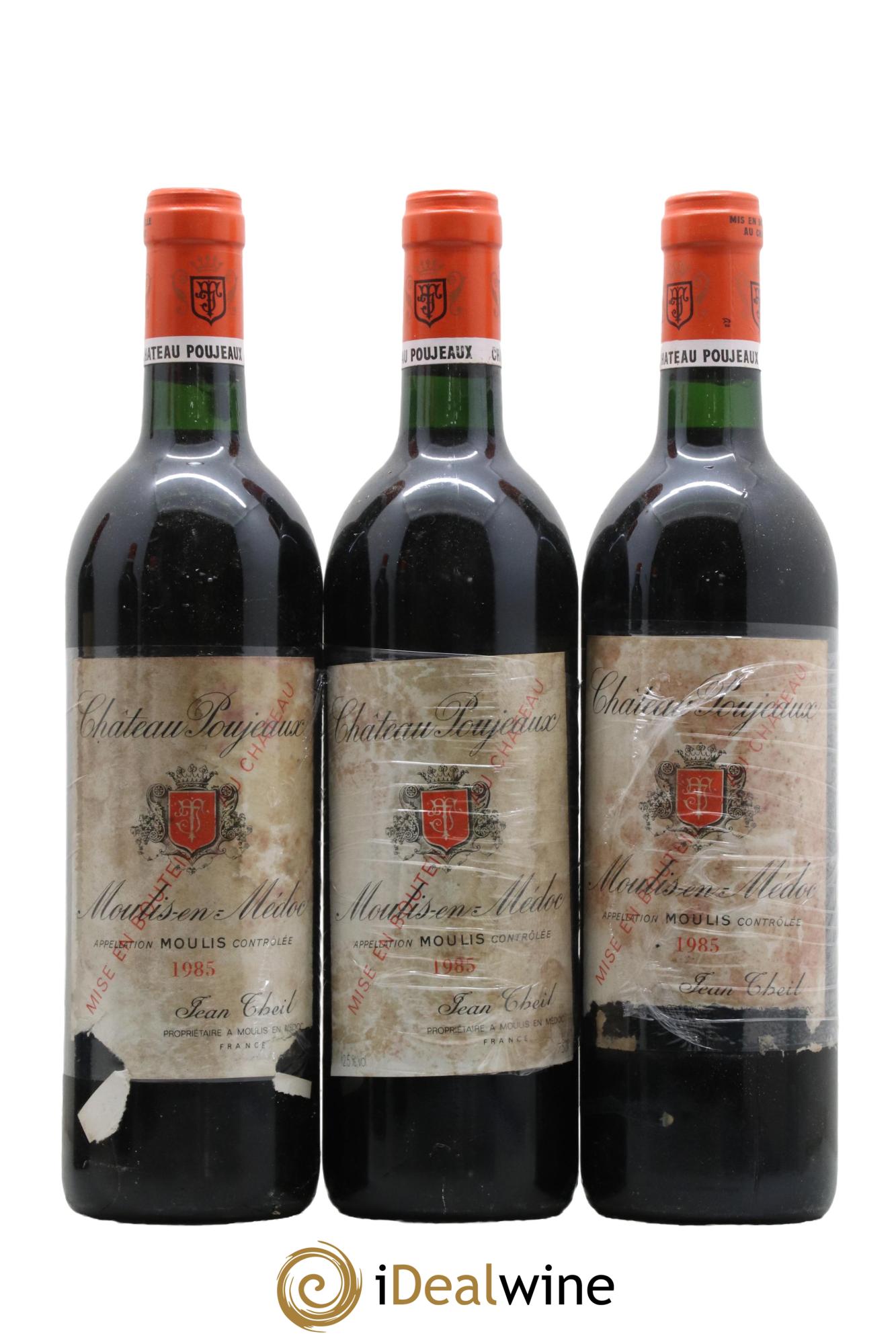 Château Poujeaux 1985 - Lot de 3 bouteilles - 0