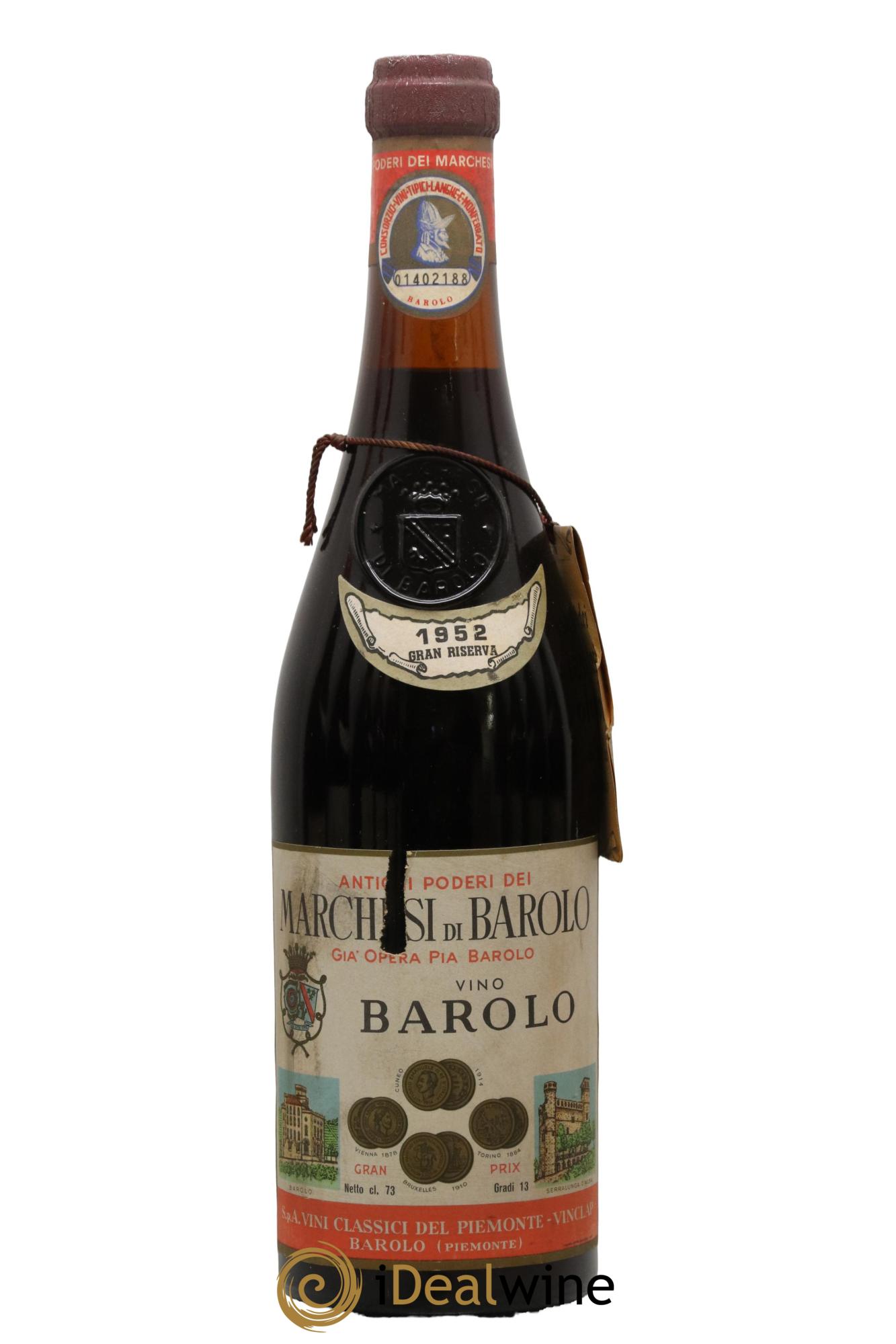 Barolo DOCG Gran Riserva Marchesi di Barolo 1952 - Lot of 1 bottle - 0