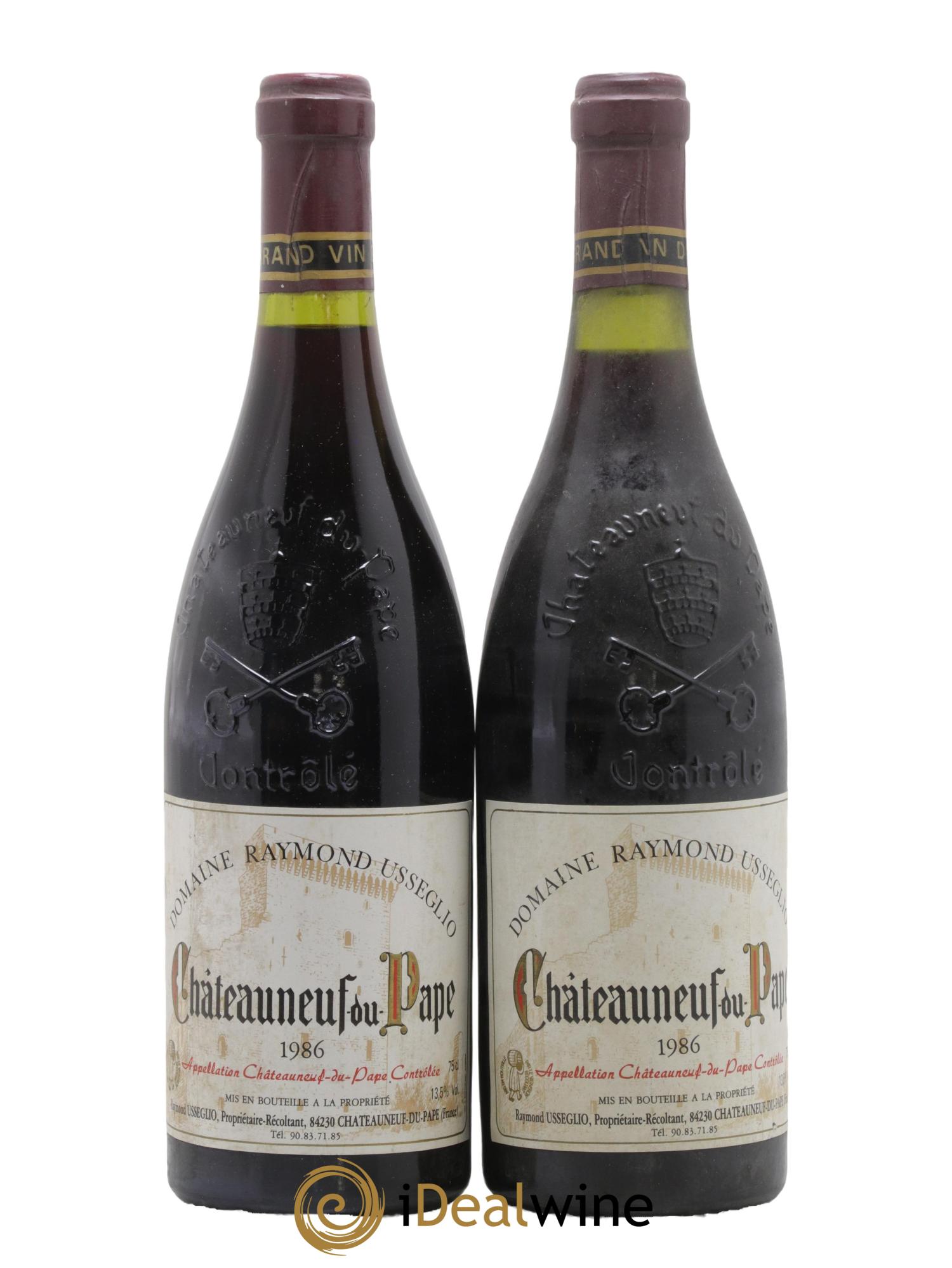 Châteauneuf-du-Pape Raymond Usseglio & Fils (Domaine) 1986 - Lot de 2 bouteilles - 0