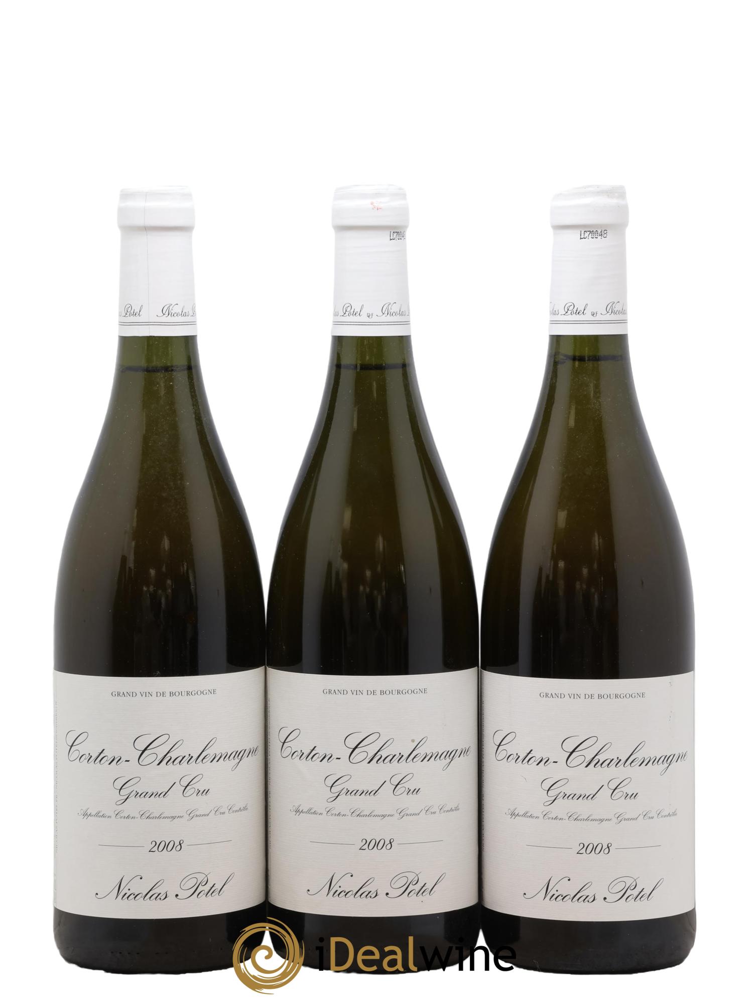 Corton-Charlemagne Grand Cru Nicolas Potel Nicolas Potel 2008 - Lot de 3 bouteilles - 0