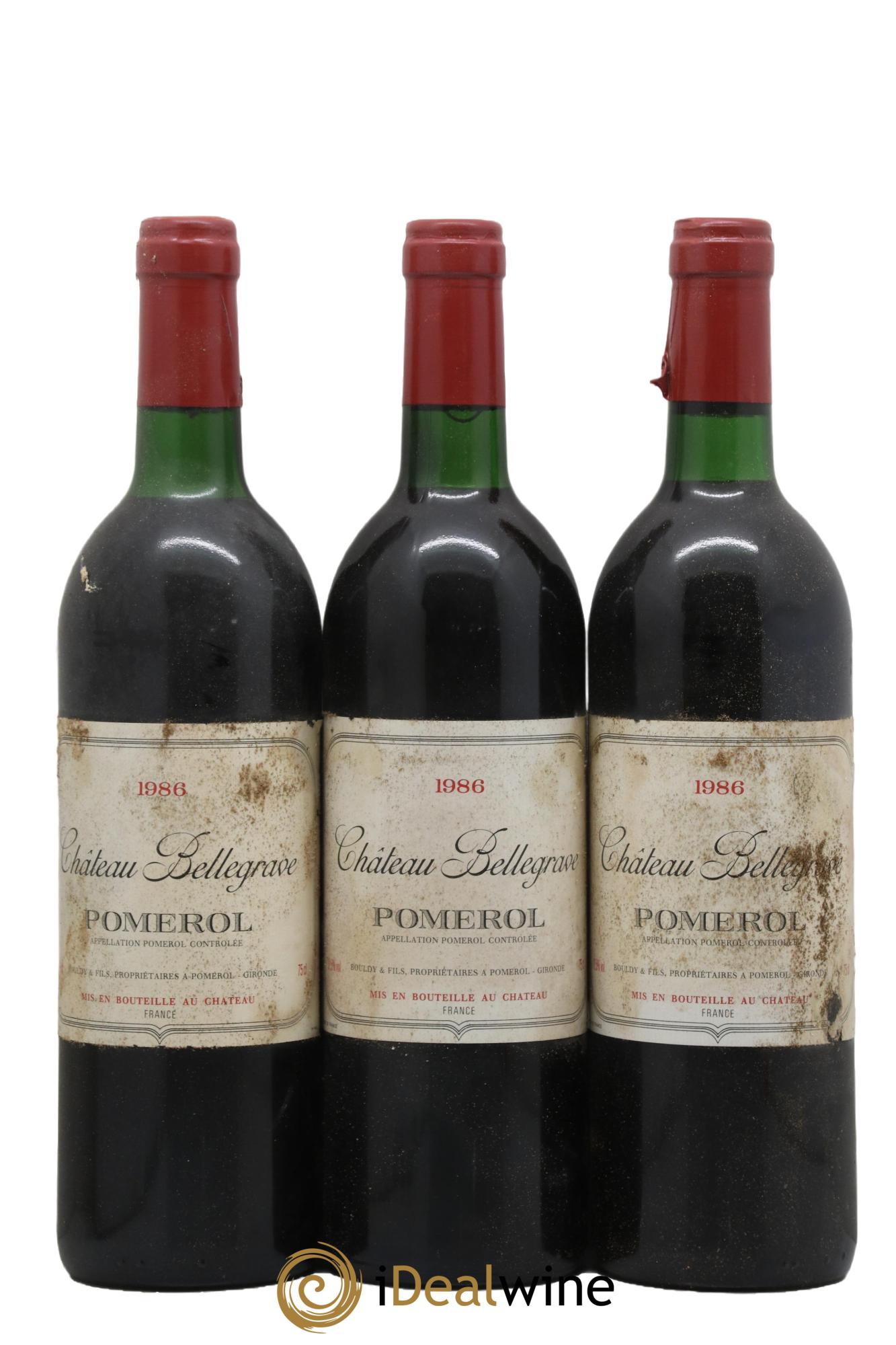 Château Bellegrave 1986 - Lot de 3 bouteilles - 0