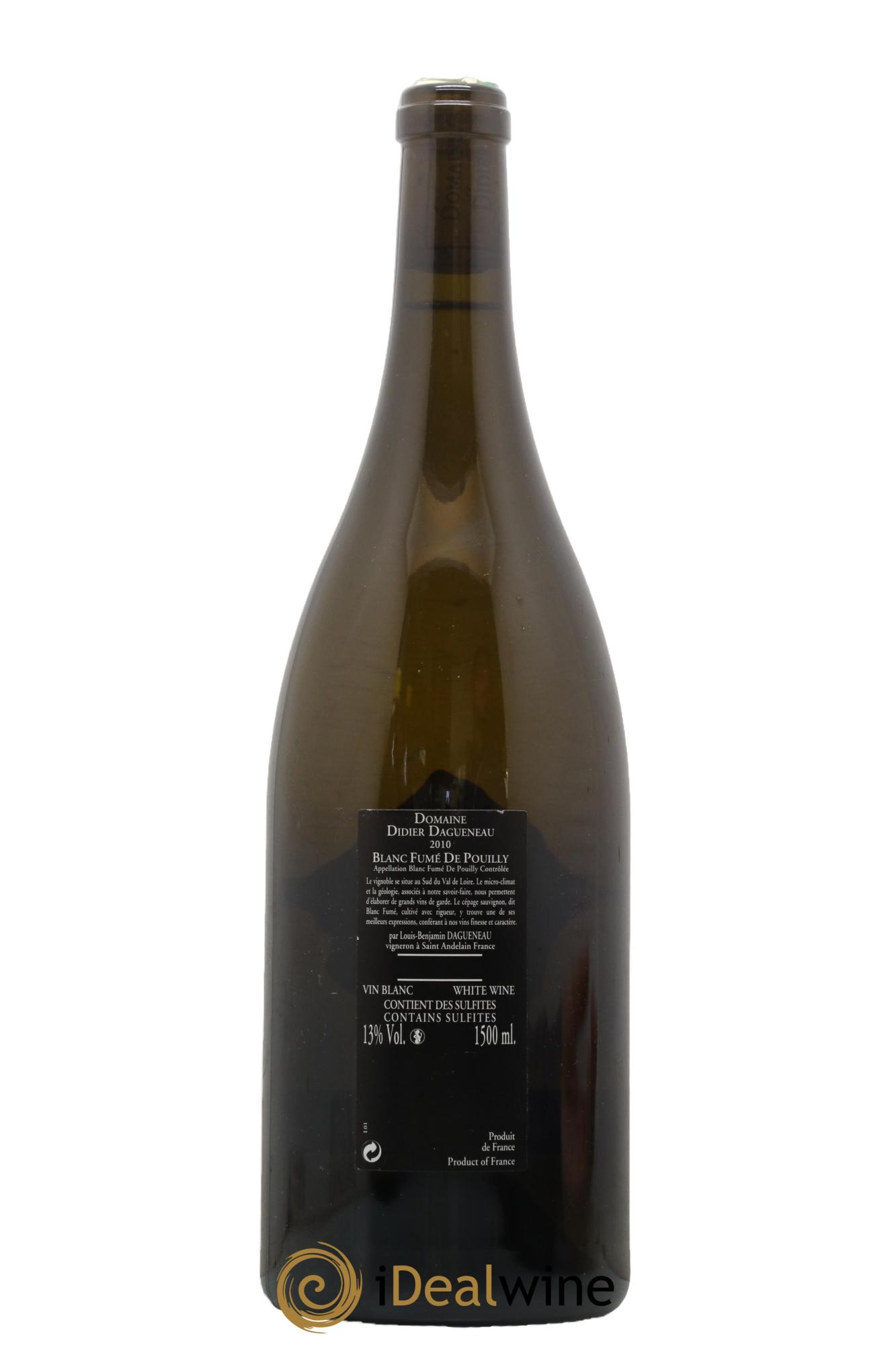 Vin de France (anciennement Pouilly-Fumé) Silex Dagueneau (Domaine Didier - Louis-Benjamin) 2010 - Lot de 1 magnum - 1