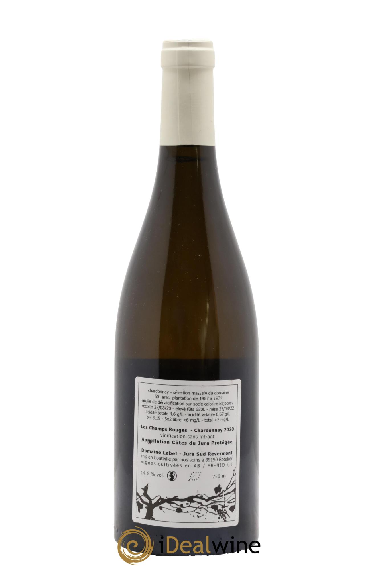 Côtes du Jura Chardonnay Les Champs Rouges Romain - Julien - Charline Labet 2020 - Lotto di 1 bottiglia - 1