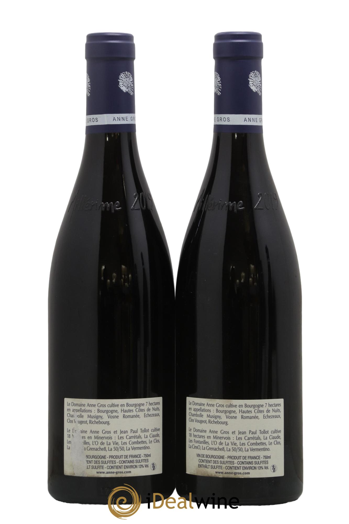Clos de Vougeot Grand Cru Le Grand Maupertui Anne Gros 2019 - Lot of 2 bottles - 1