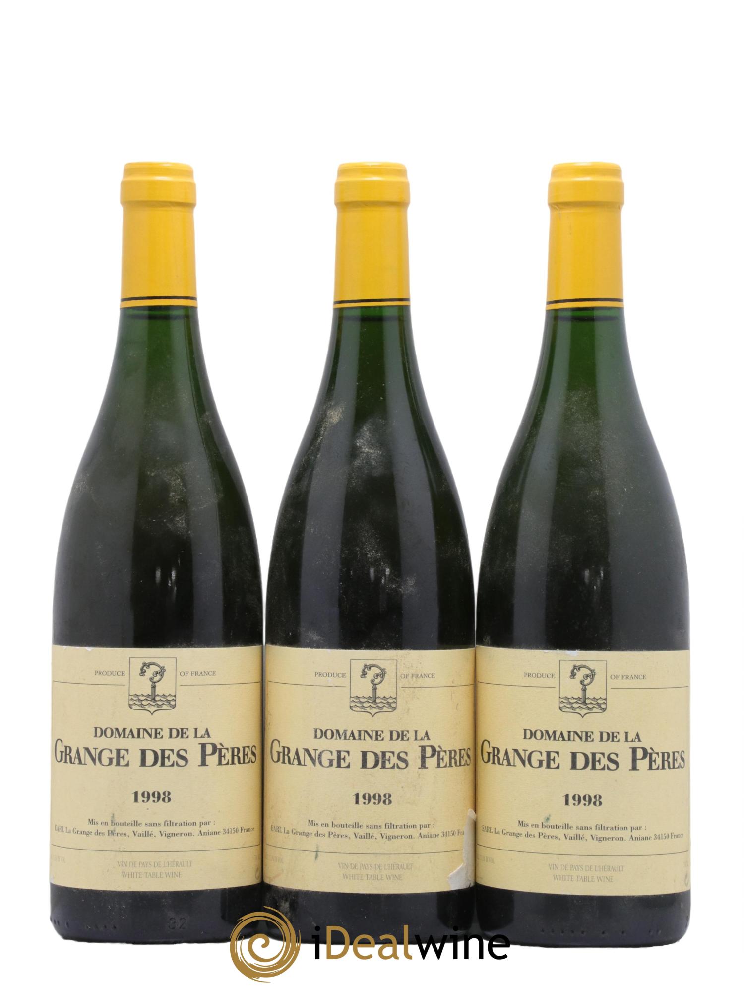 Pays d'Hérault Grange des Pères Laurent Vaillé 1998 - Lot de 3 bouteilles - 0