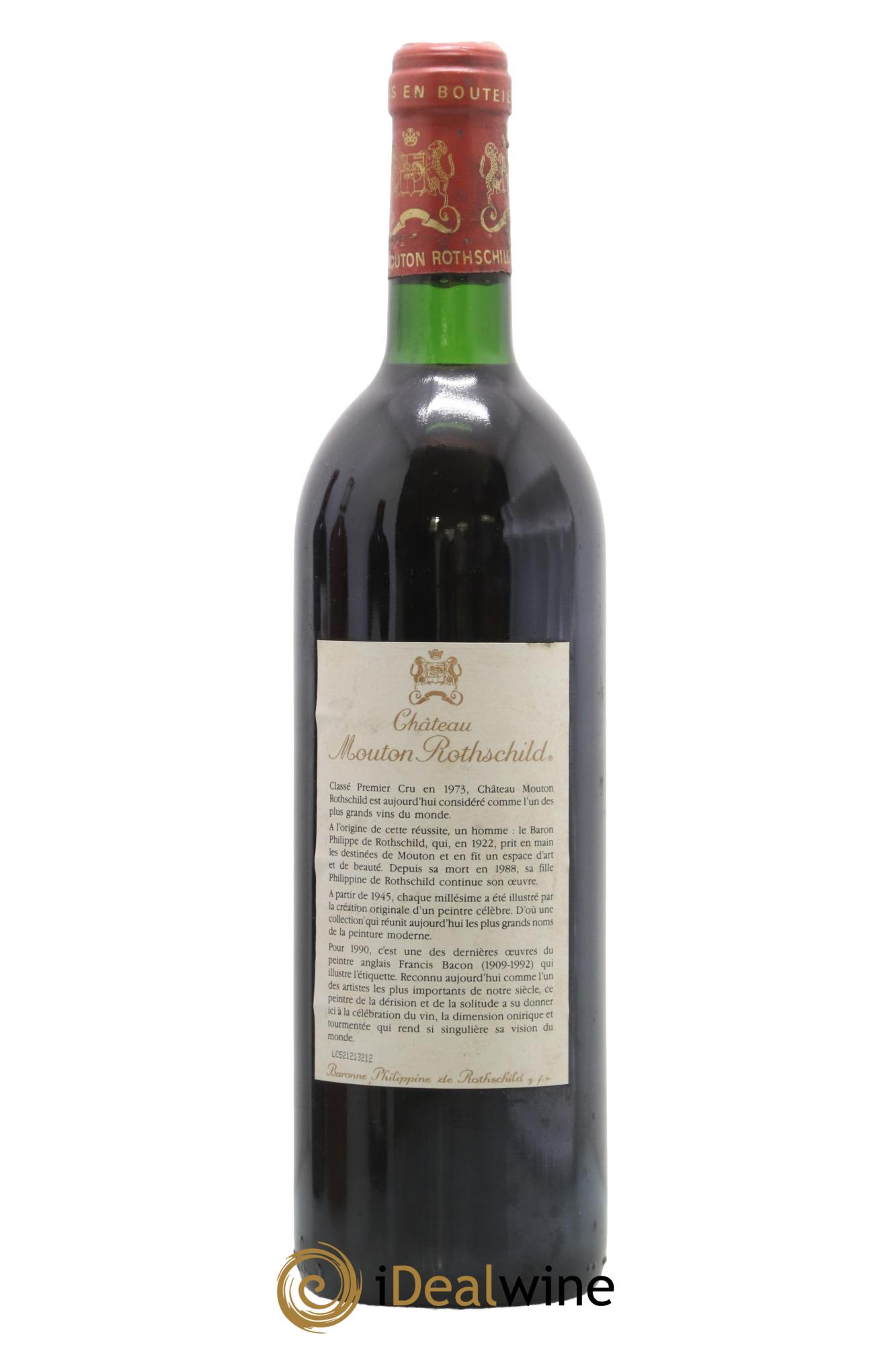 Château Mouton Rothschild 1er Grand Cru Classé 1990 - Lot de 1 bouteille - 1