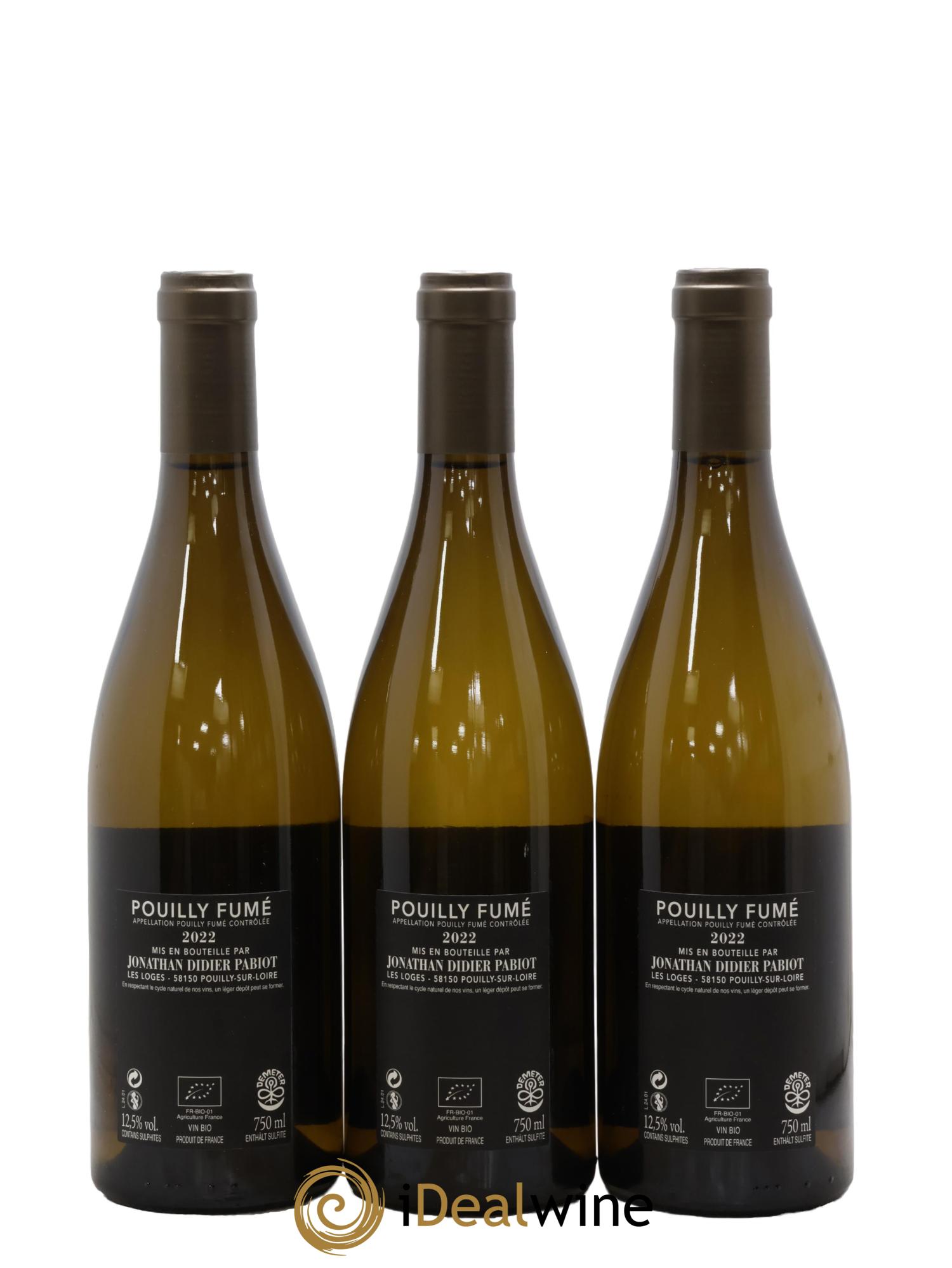 Pouilly-Fumé Eurythmie Jonathan Didier Pabiot 2022 - Lot de 3 bouteilles - 1