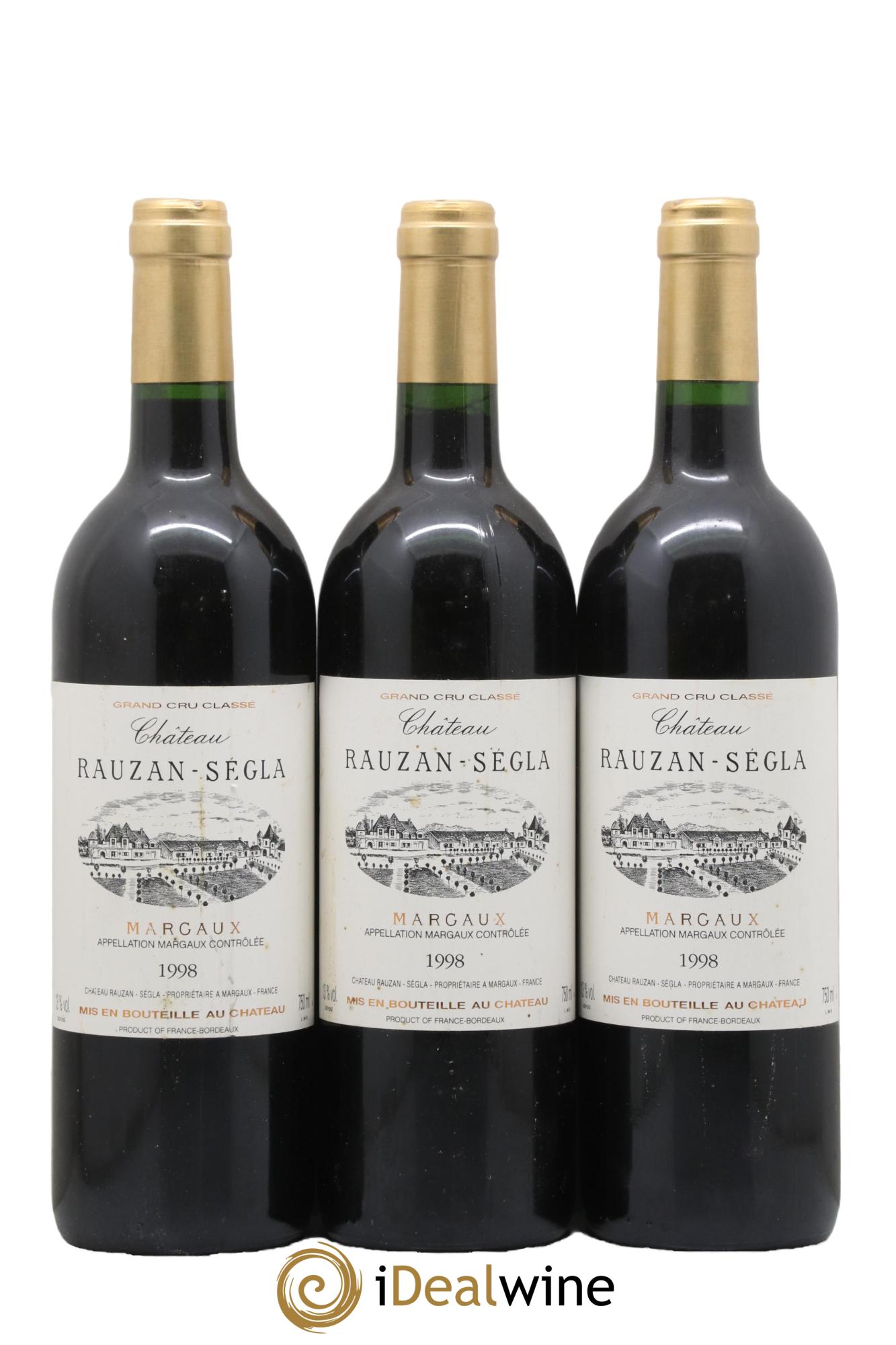 Château Rauzan Ségla Grand Cru Classé 1998 - Lot of 3 bottles - 0