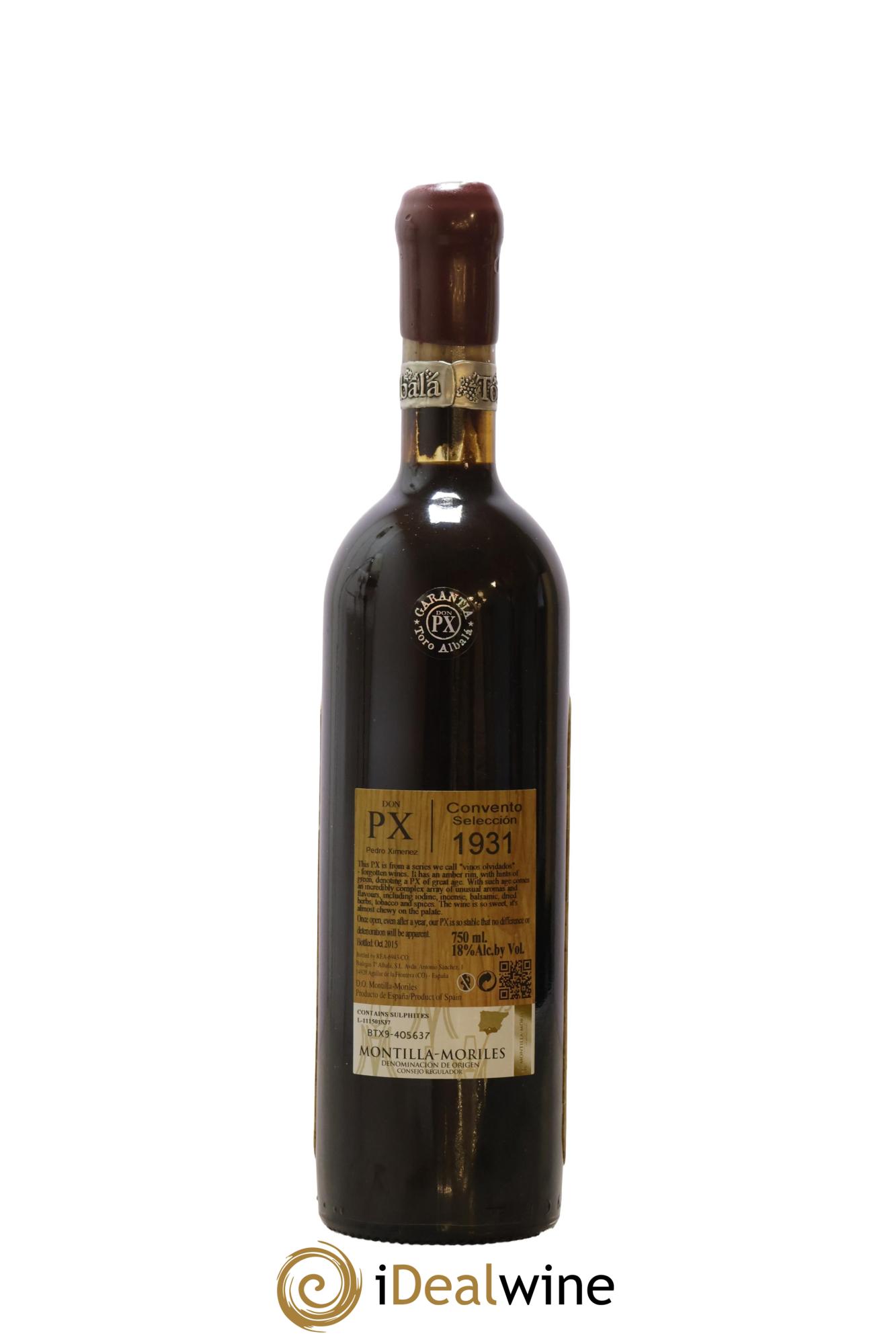 Montilla Moriles Don PX Convento Seleccion Toro Albala 1931 - Lot de 1 bouteille - 2