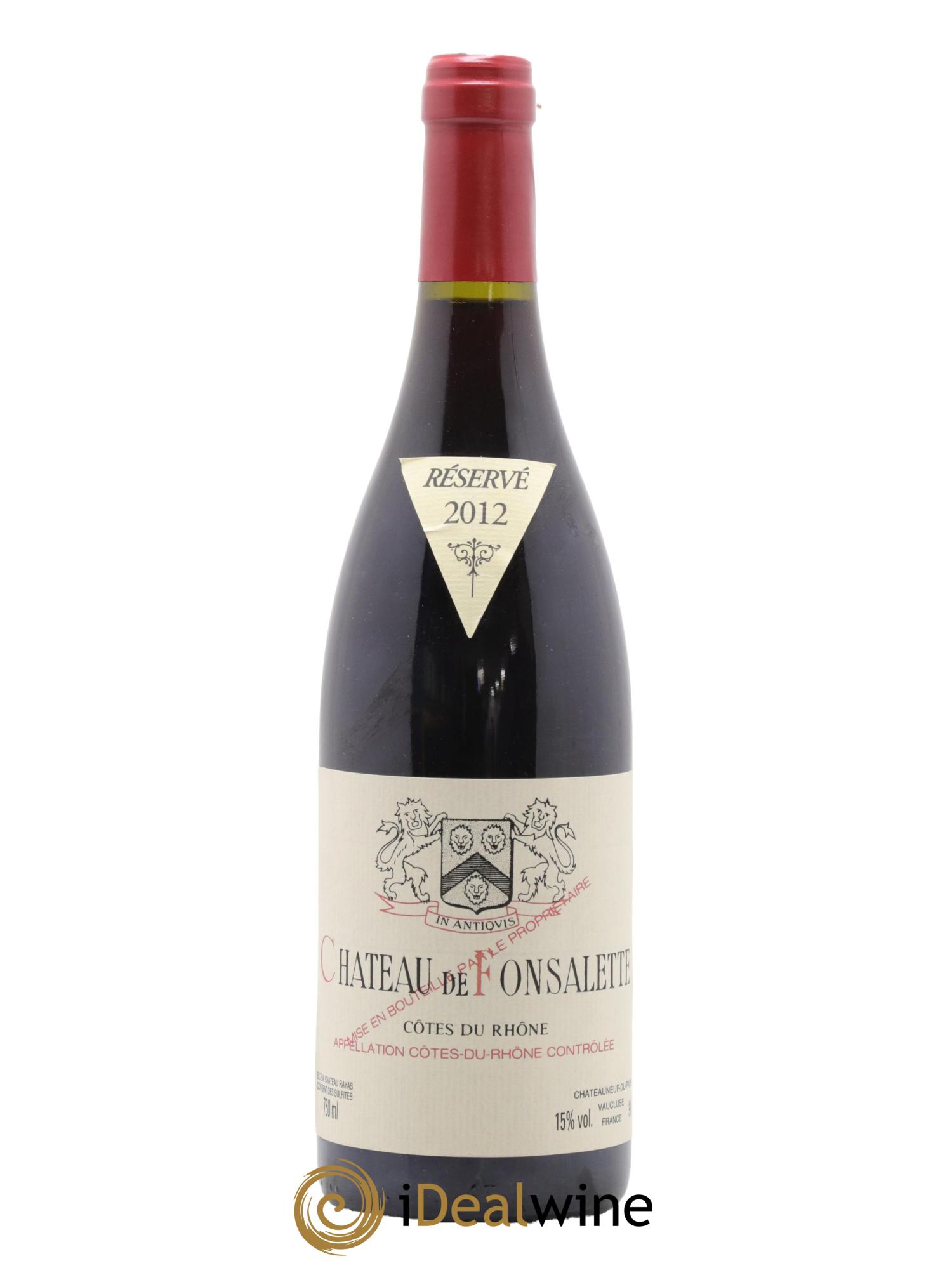 Côtes-du-Rhône Château de Fonsalette Emmanuel Reynaud 2012 - Lot de 1 bouteille - 0