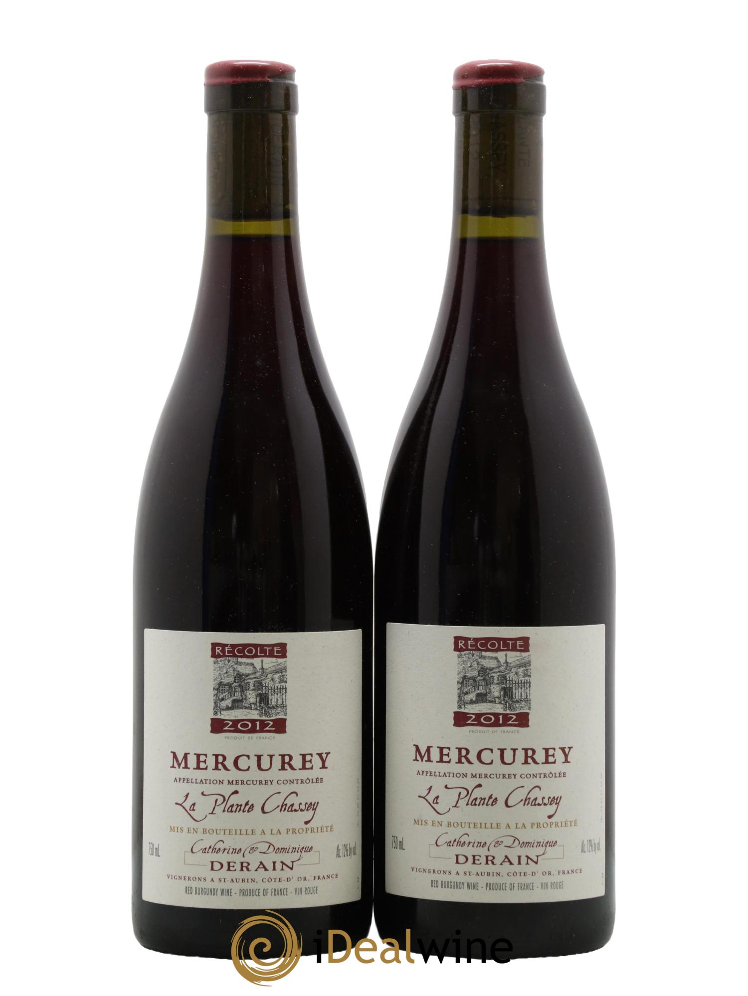 Mercurey La Plante Chassey Catherine et Dominique Derain 2012 - Lot of 2 bottles - 0