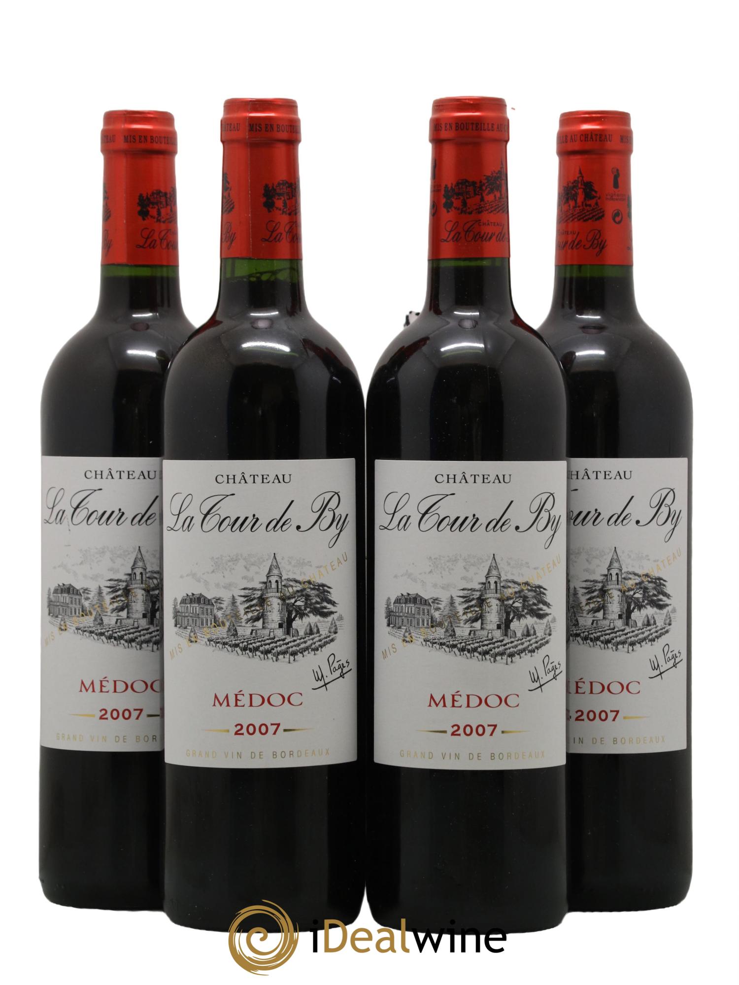 Château La Tour de By Cru Bourgeois 2007 - Lot de 4 bouteilles - 0