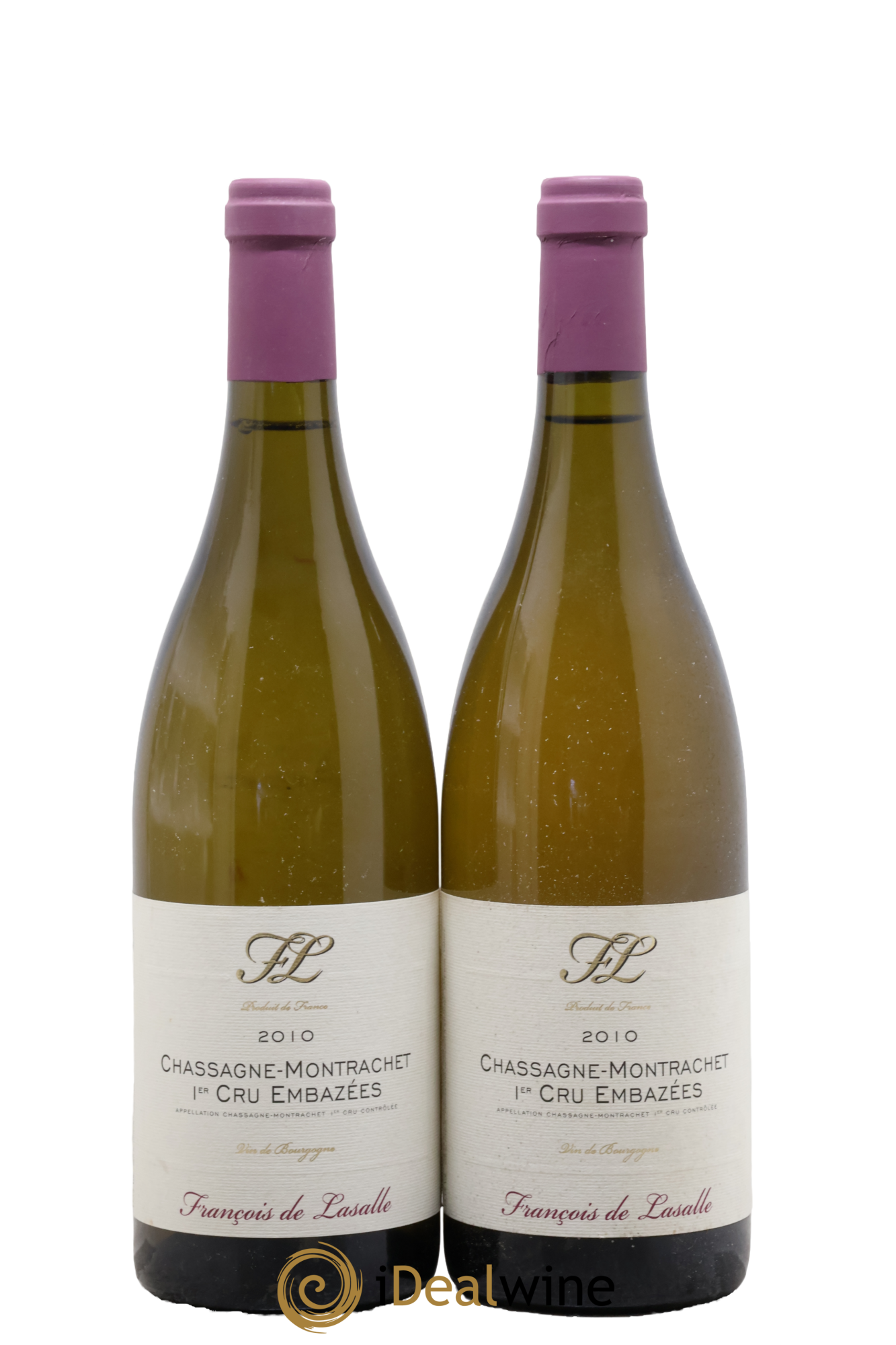 Chassagne-Montrachet 1er Cru Les Embazées François de Lasalle 2010 - Lot de 2 bouteilles - 0