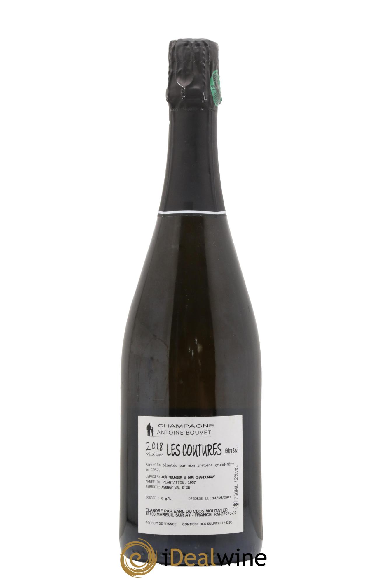 Les Coutures Extra-Brut Antoine Bouvet 2018 - Lot de 1 bouteille - 1