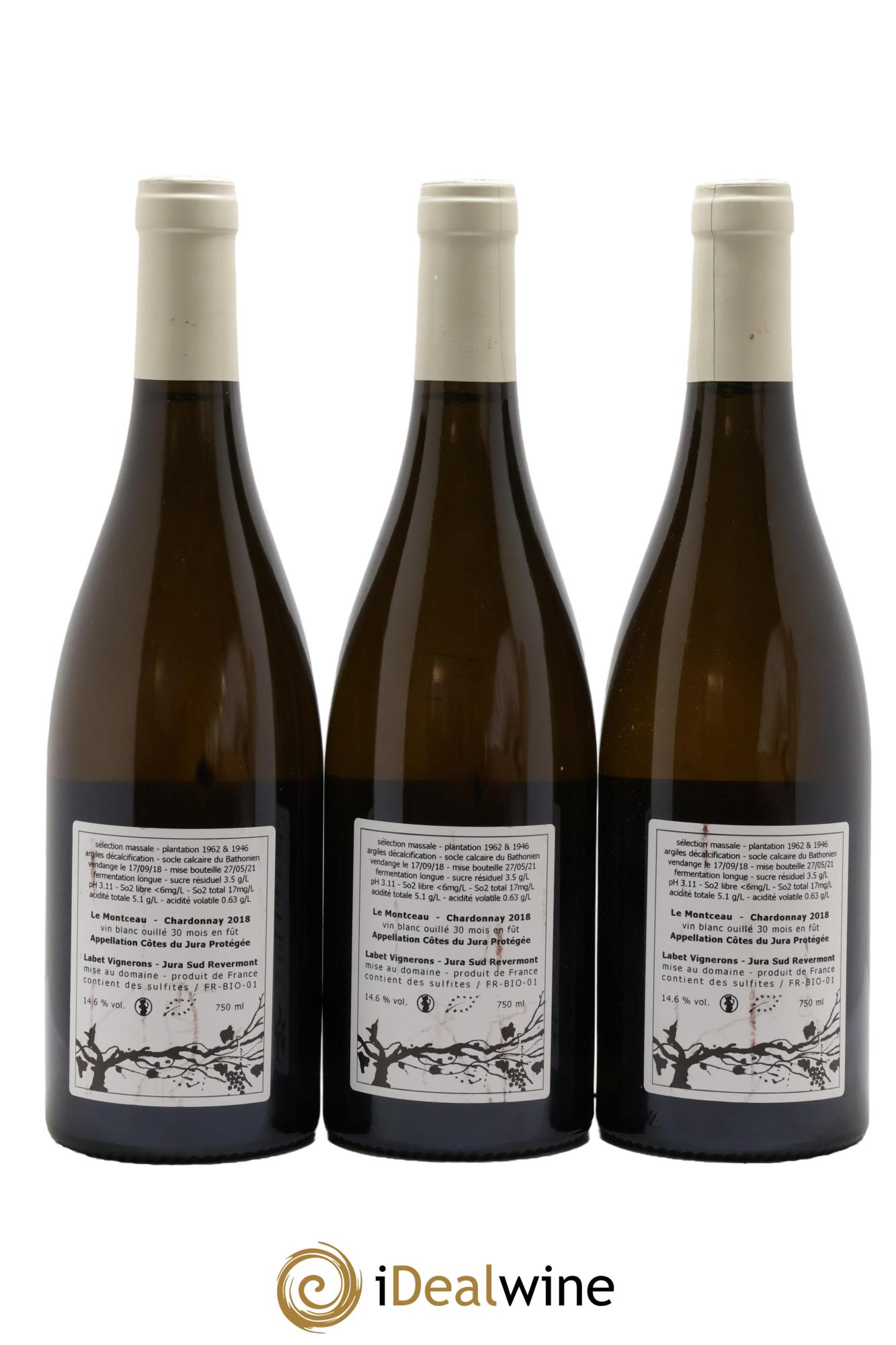 Côtes du Jura Chardonnay Le Montceau Romain - Julien - Charline Labet 2018 - Posten von 3 Flaschen - 1