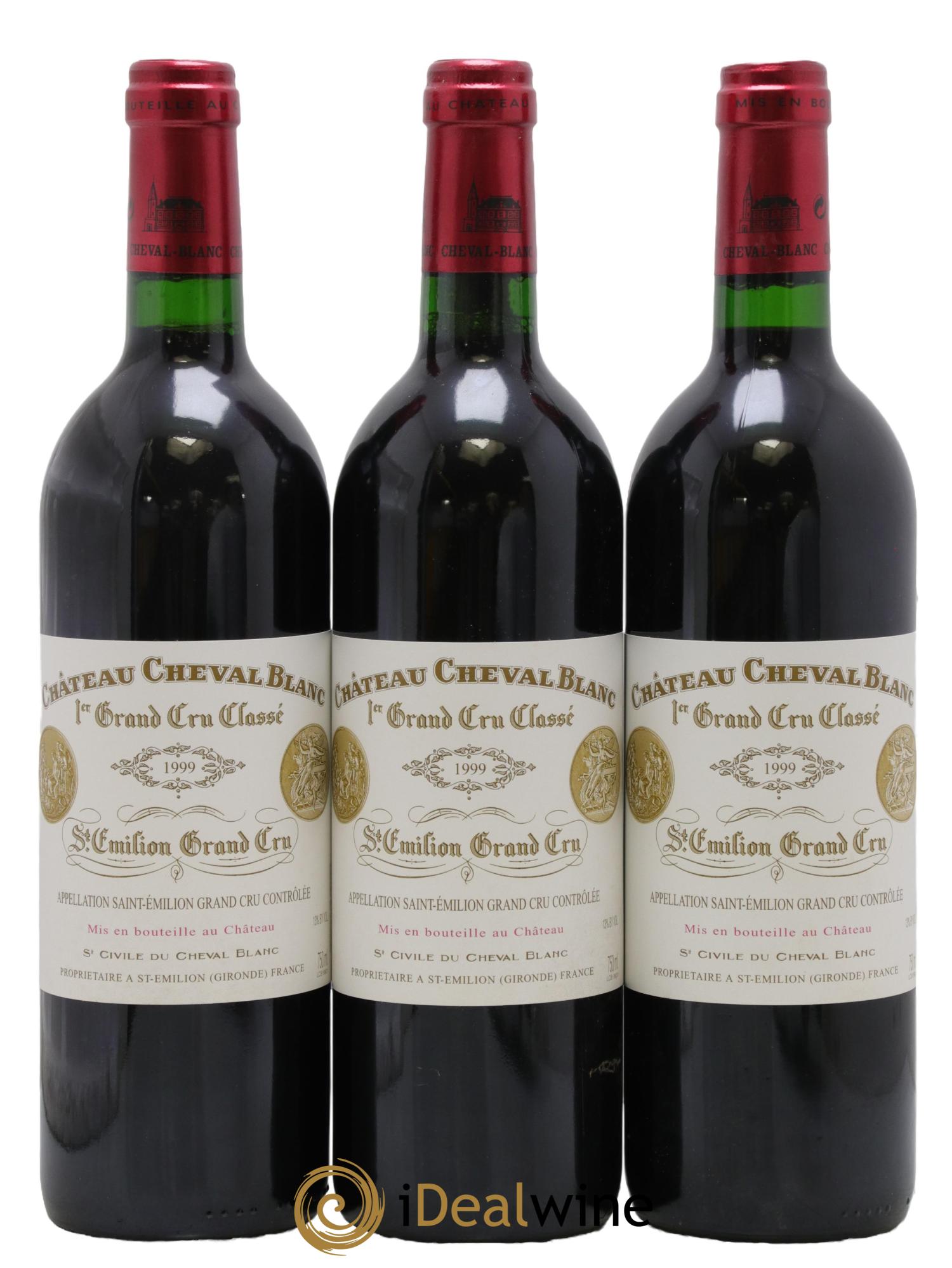 Château Cheval Blanc 1er Grand Cru Classé A 1999 - Lot of 3 bottles - 0