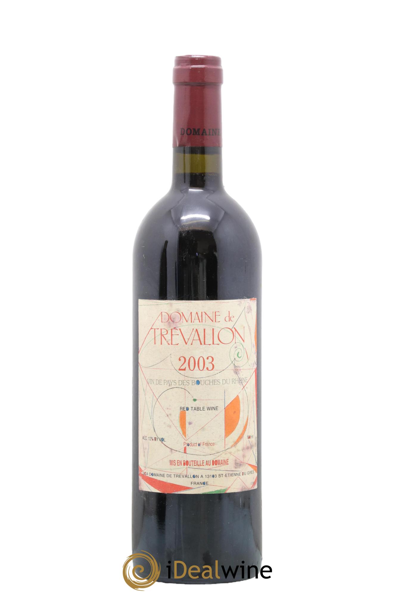 VDP Bouches du Rhône Trévallon (Domaine de) Eloi Dürrbach 2003 - Lot de 1 bouteille - 0