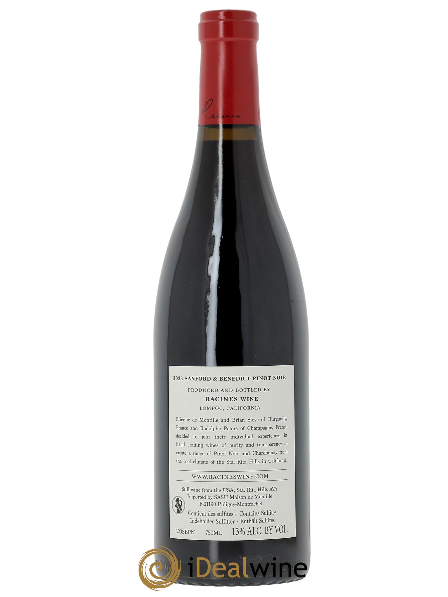 Santa Rita Hills Racines Sanford & Benedict Vineyard Pinot Noir  2023 - Lot de 1 bouteille - 1