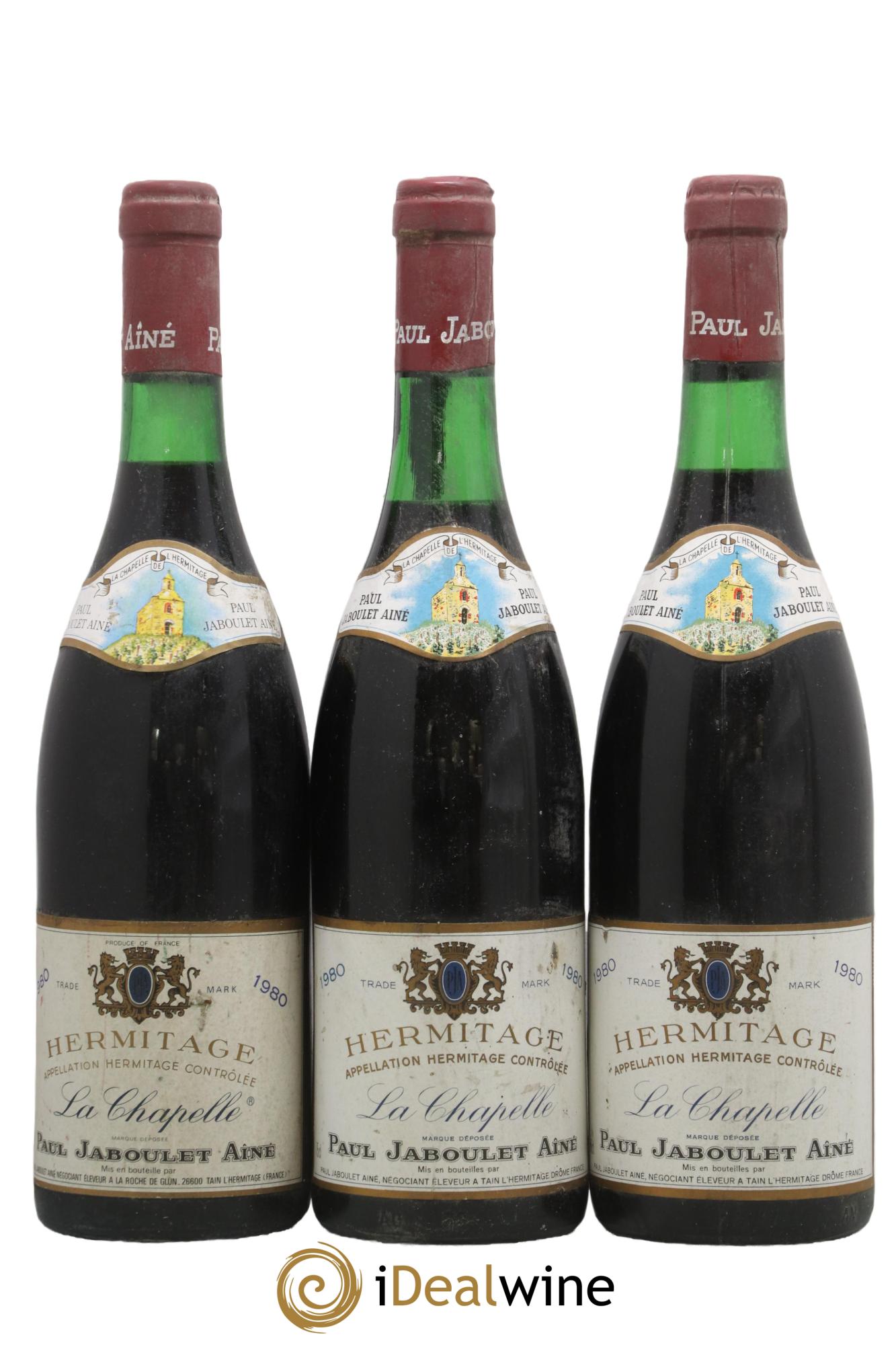 Hermitage La Chapelle Paul Jaboulet Ainé 1980 - Lot de 3 bouteilles - 0