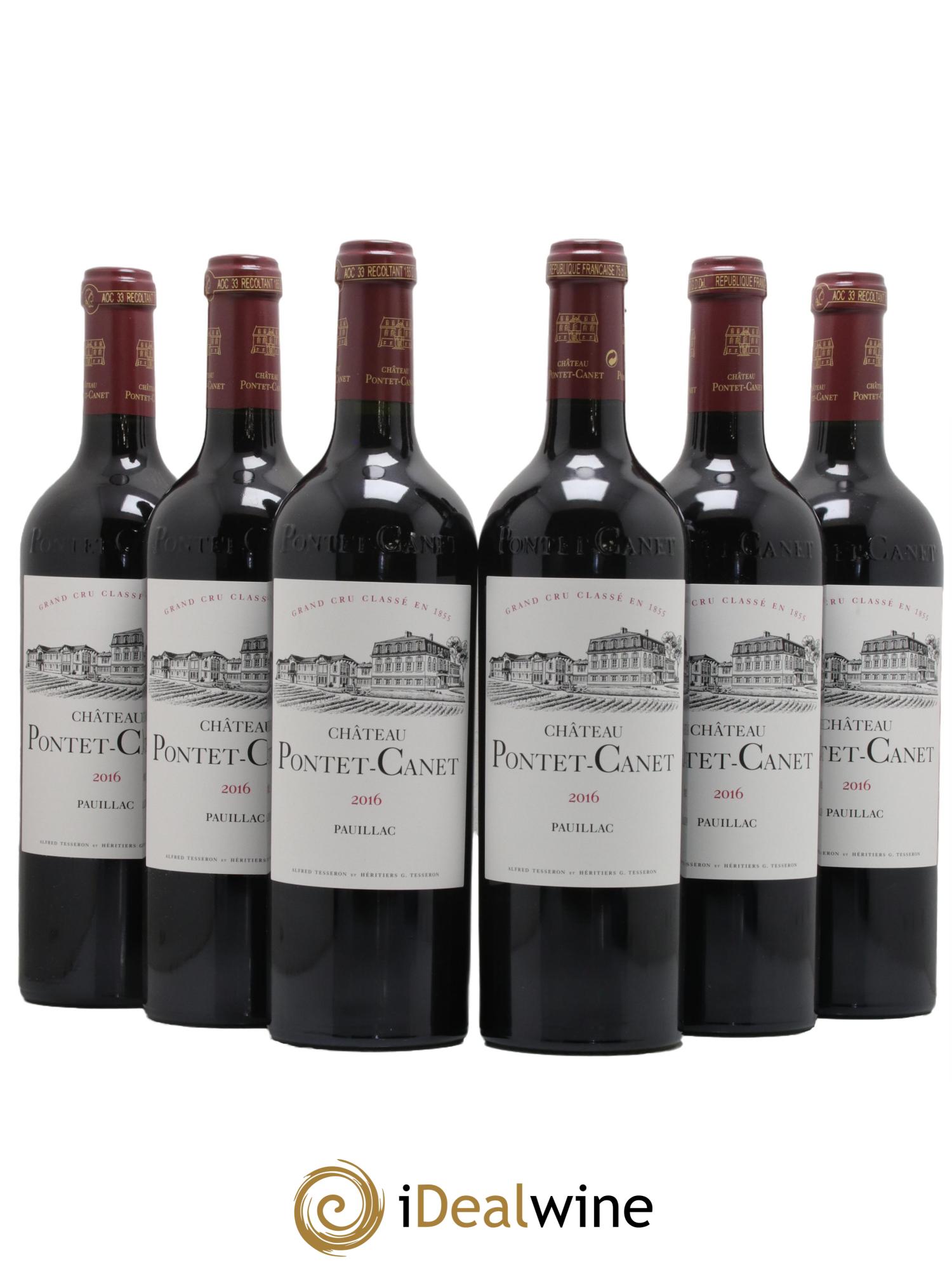 Château Pontet Canet 5ème Grand Cru Classé 2016 - Lot de 6 bouteilles - 0