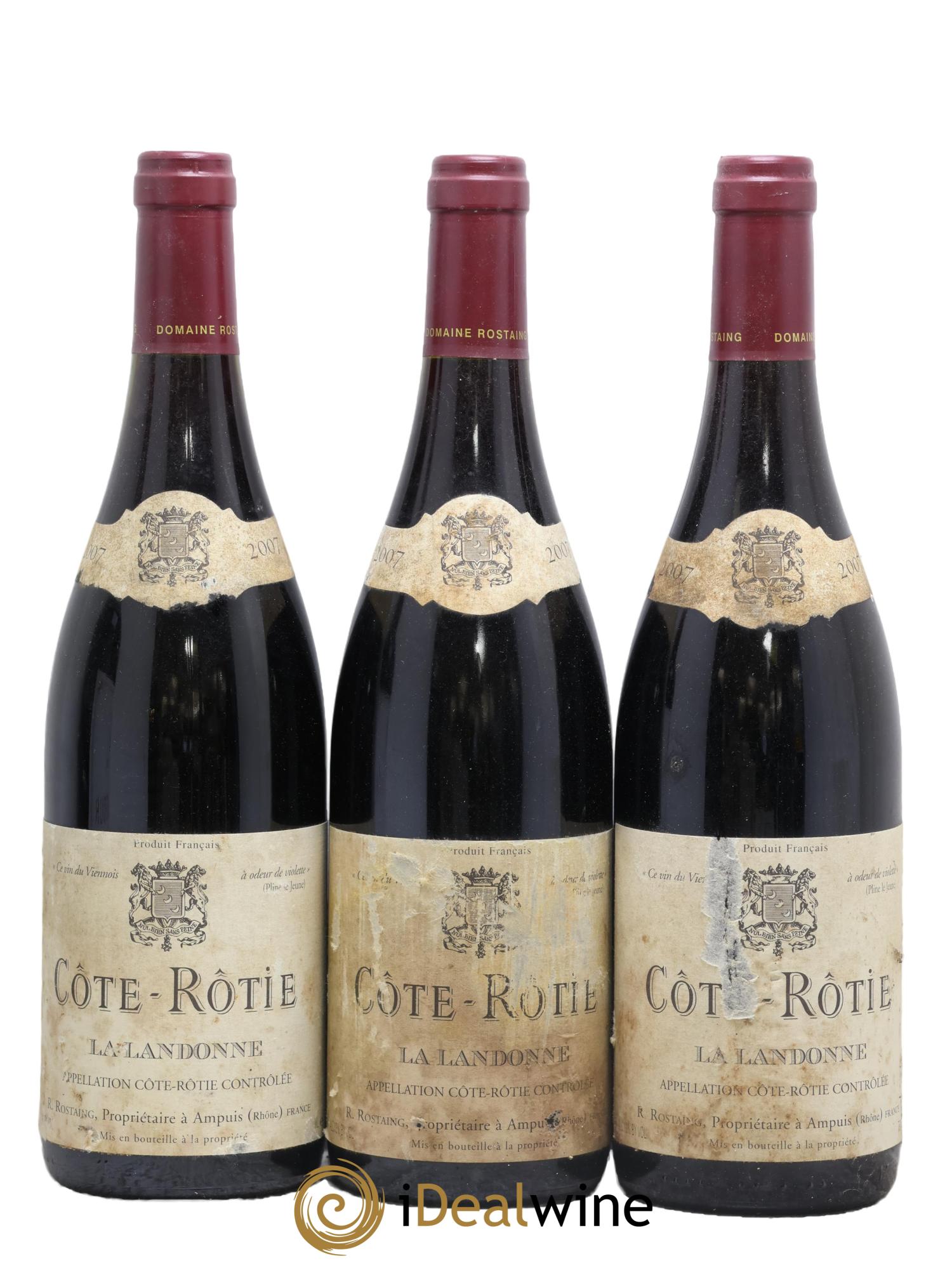 Côte-Rôtie La Landonne René Rostaing 2007 - Lot of 3 bottles - 0