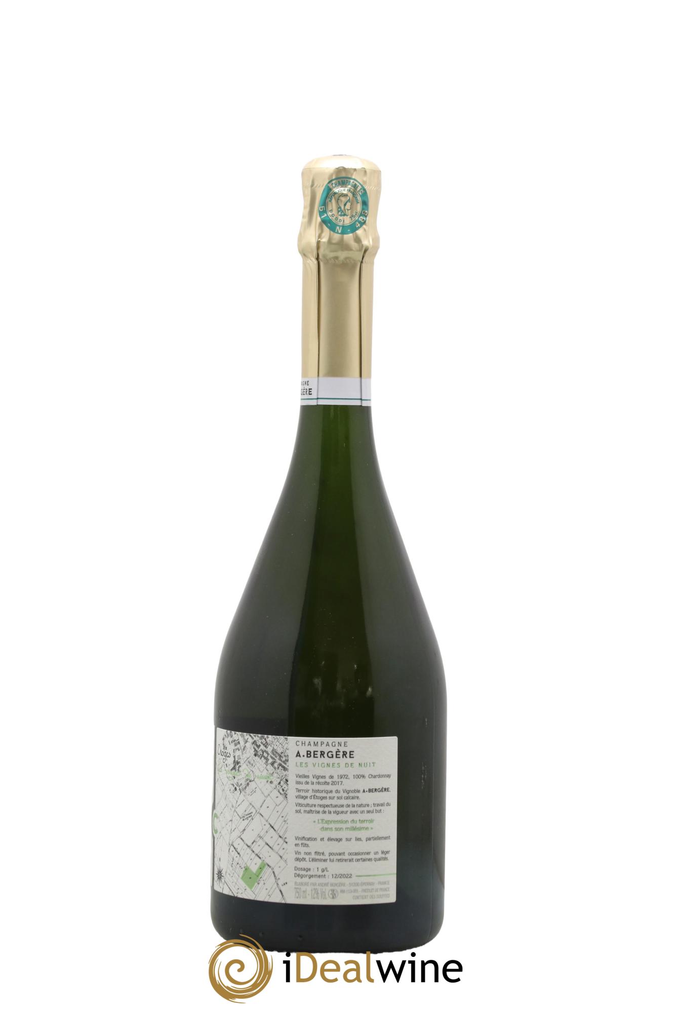Champagne Extra-Brut Vignes de Nuit A. Bergère 2017 - Lot of 1 bottle - 1