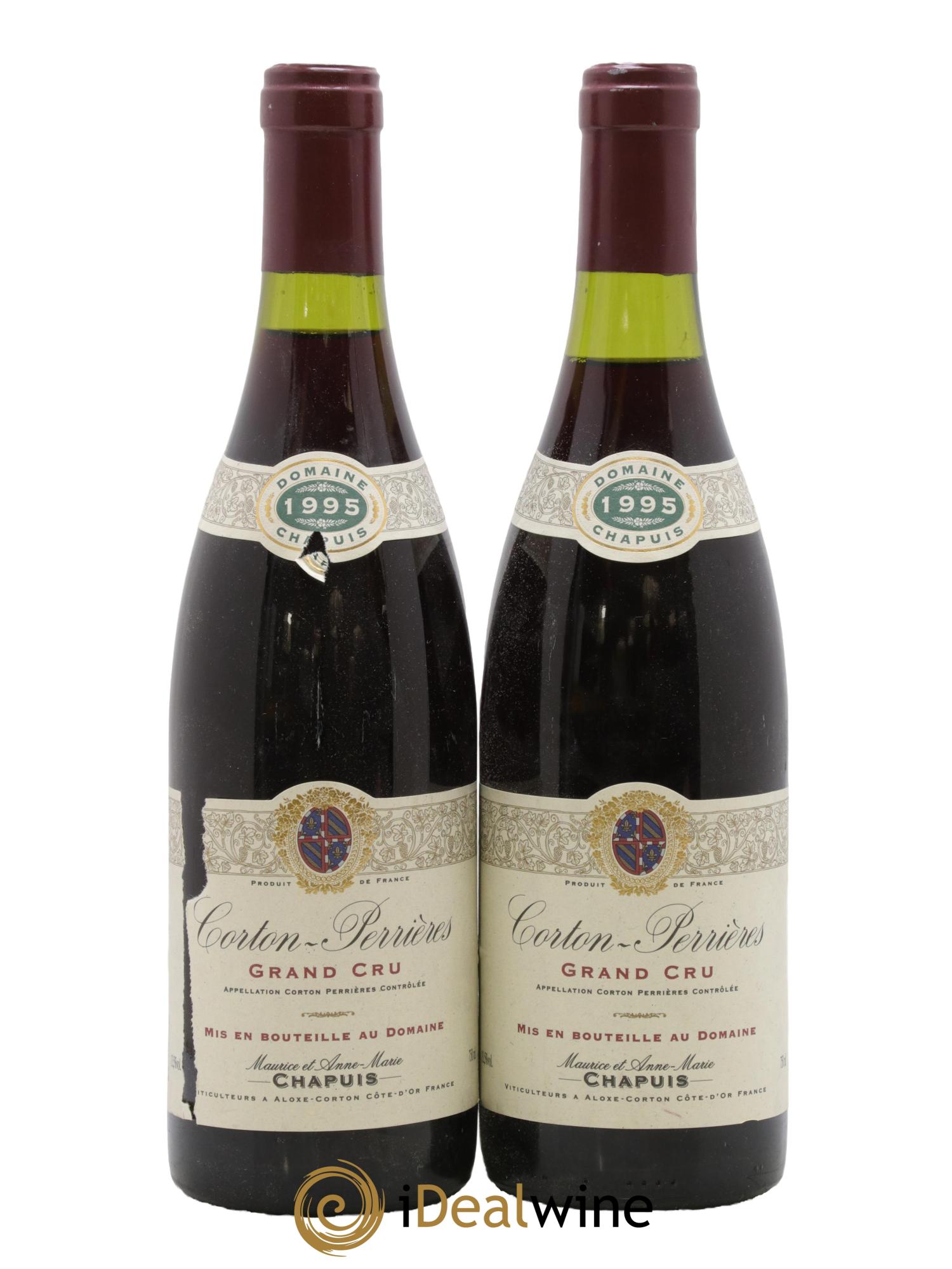 Corton Grand Cru Perrières Chapuis 1995 - Lot de 2 bouteilles - 0