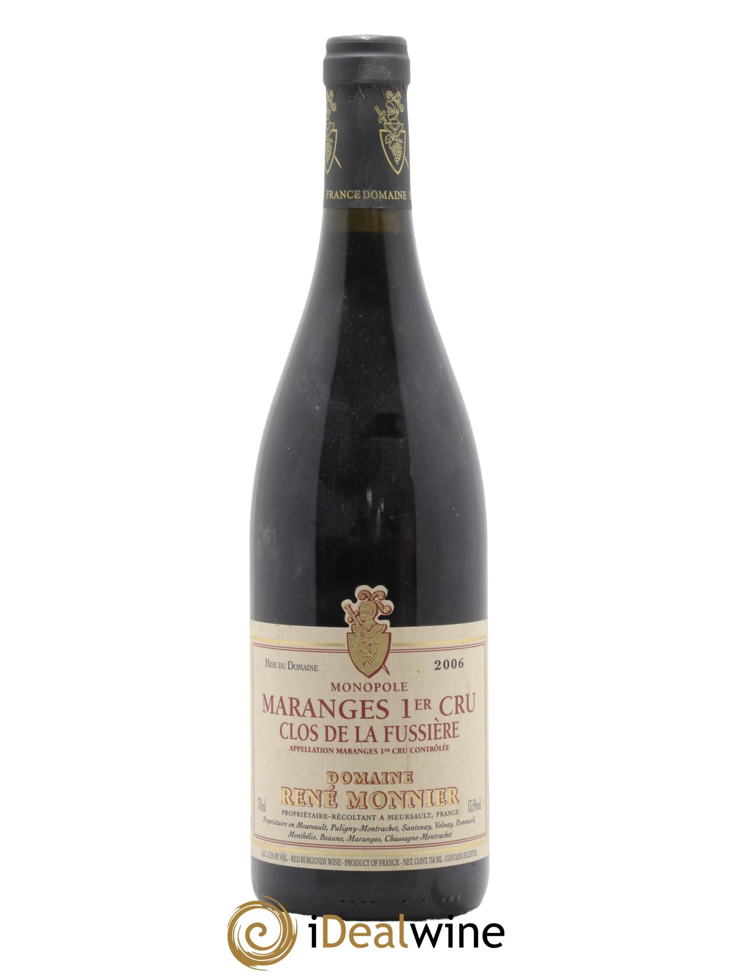 Maranges 1er Cru Clos De La Fussière Domaine René Monnier 2006 - Lot de 1 bouteille - 0