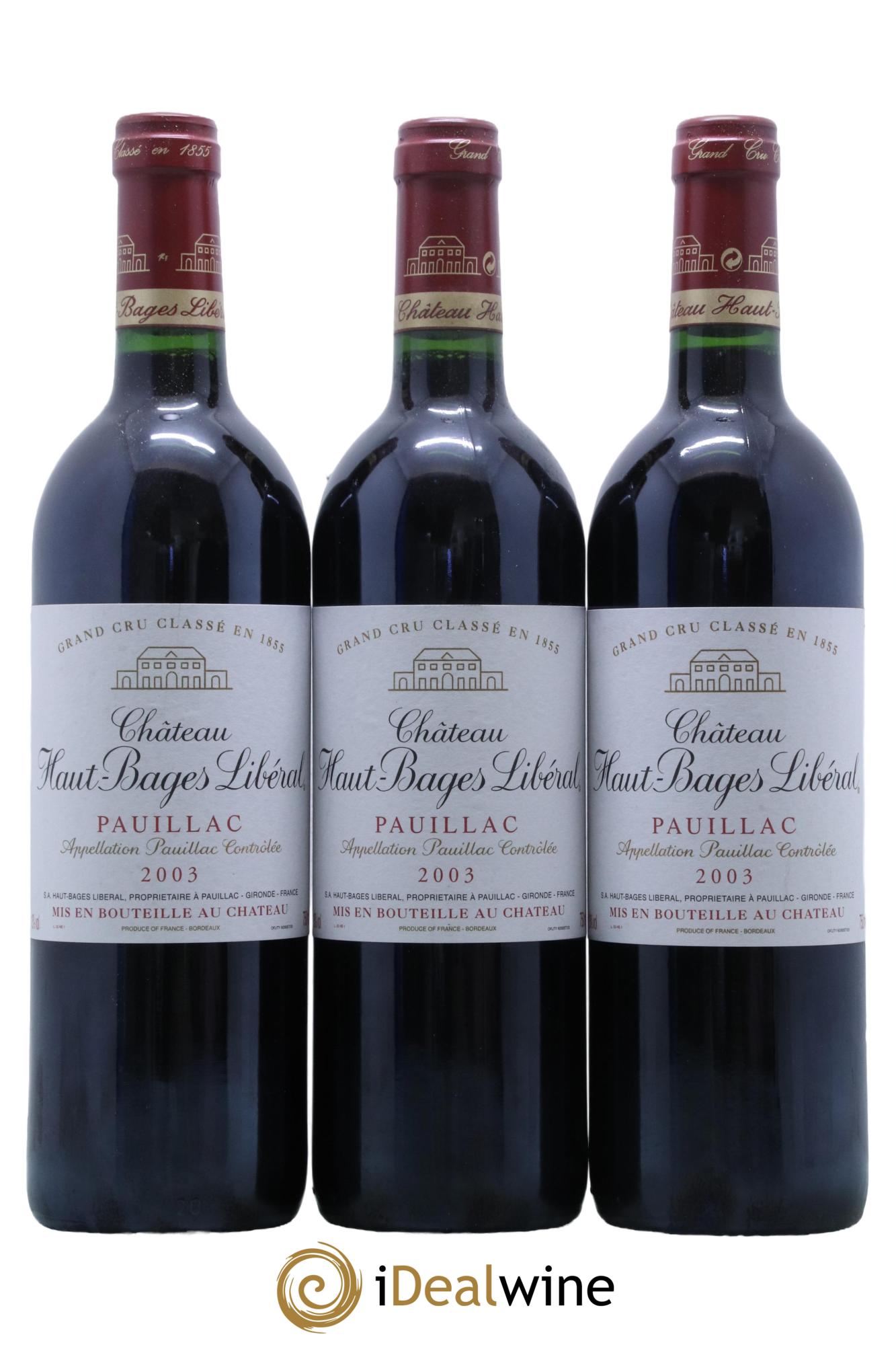 Château Haut Bages Libéral 5ème Grand Cru Classé 2003 - Lot de 12 bouteilles - 1
