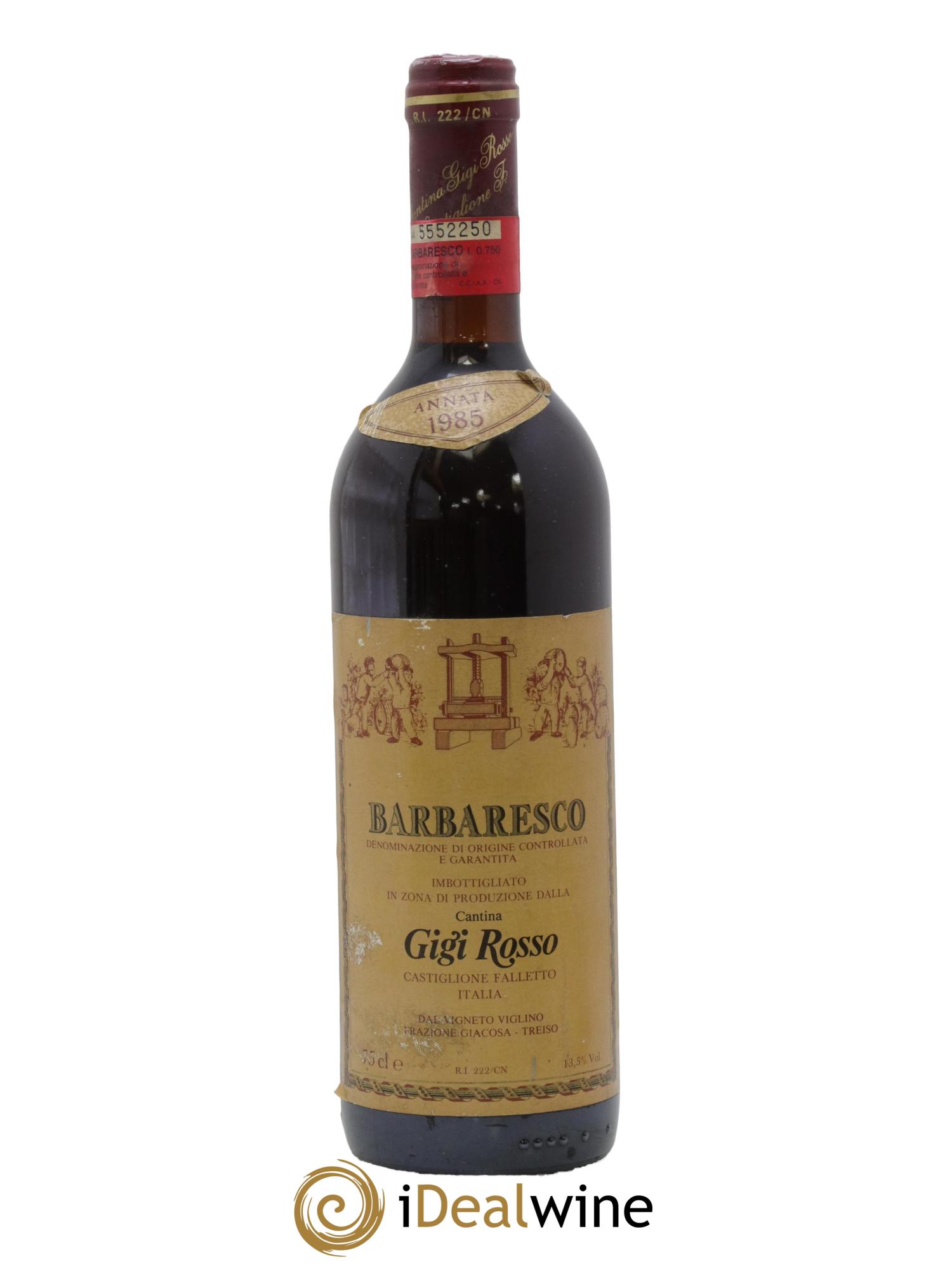 Barbaresco DOCG Gigi Rosso 1985 - Lot de 1 bouteille - 0