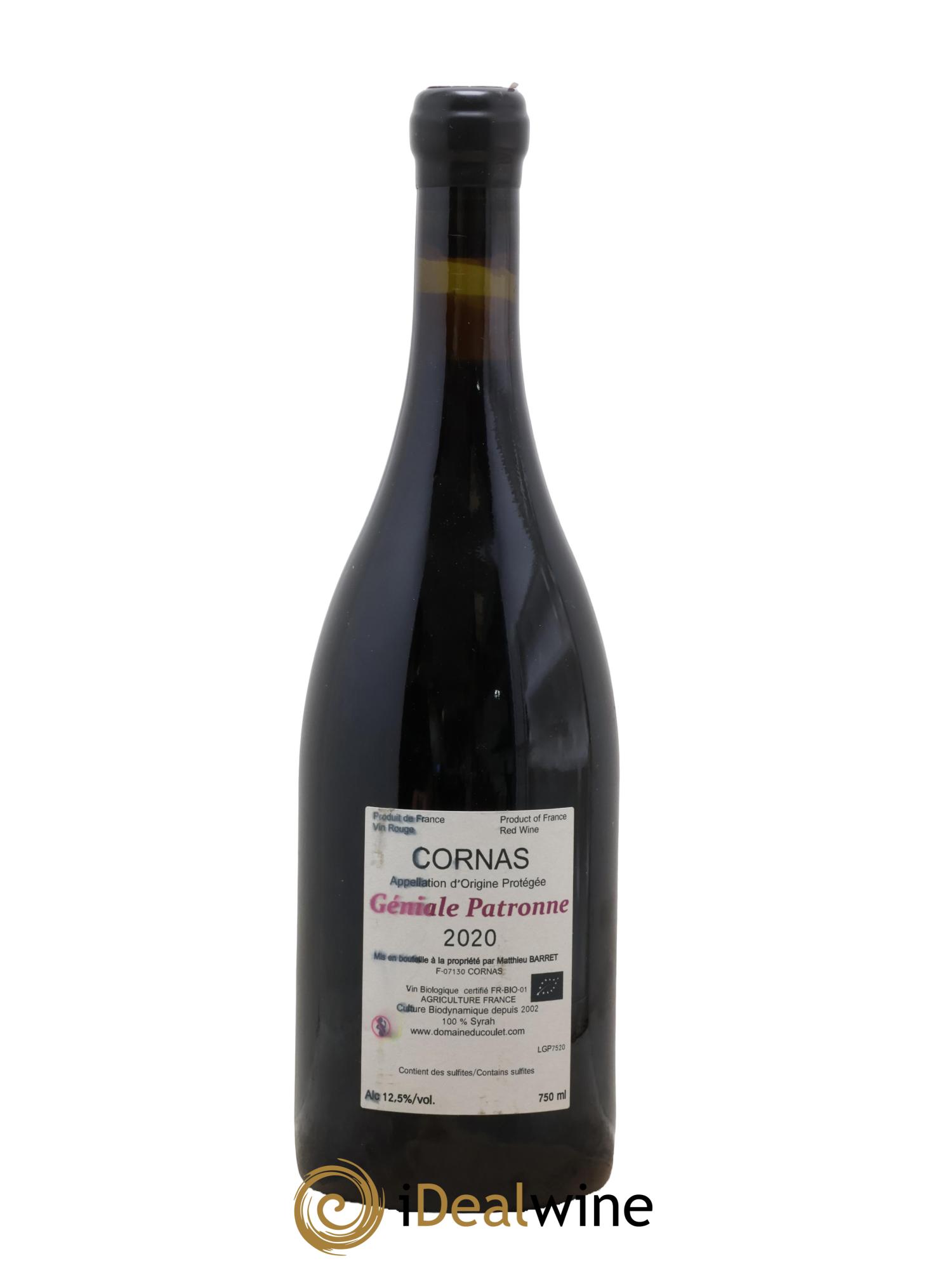 Cornas La Géniale Patronne Coulet (Domaine du) - Matthieu Barret  2020 - Lot de 1 bouteille - 1