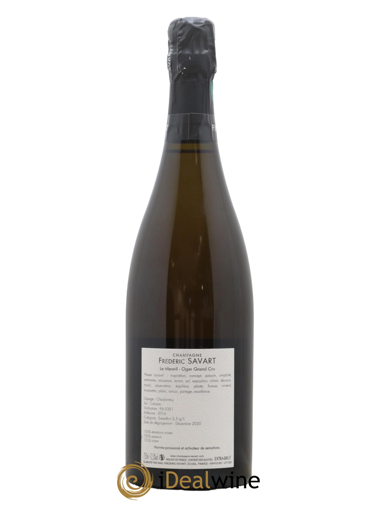 Haute Couture Le Mesnil sur Oger Extra-Brut Savart 2016 - Lot de 1 bouteille - 1