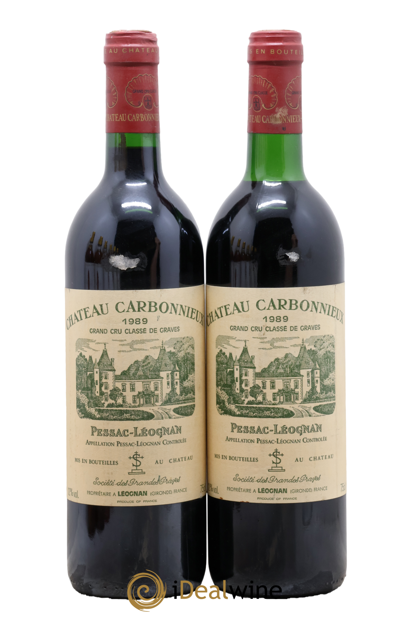Château Carbonnieux Cru Classé de Graves 1989 - Lot de 2 bouteilles - 0